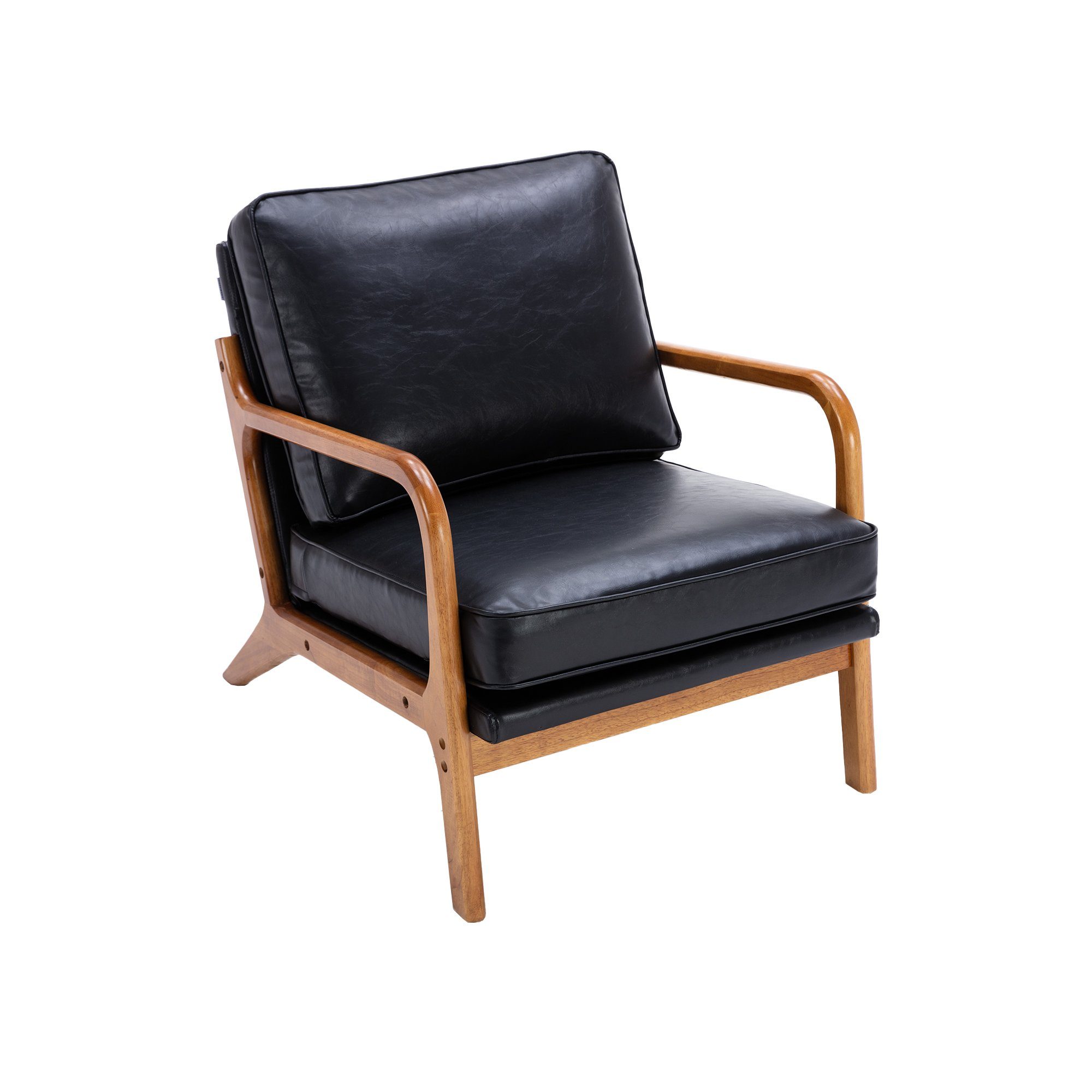 für Schwarz Stuhl Akzent Wohnzimmer Moderne Stuhl Celya Lounge Holzrahmensessel, Armlehnstuhl