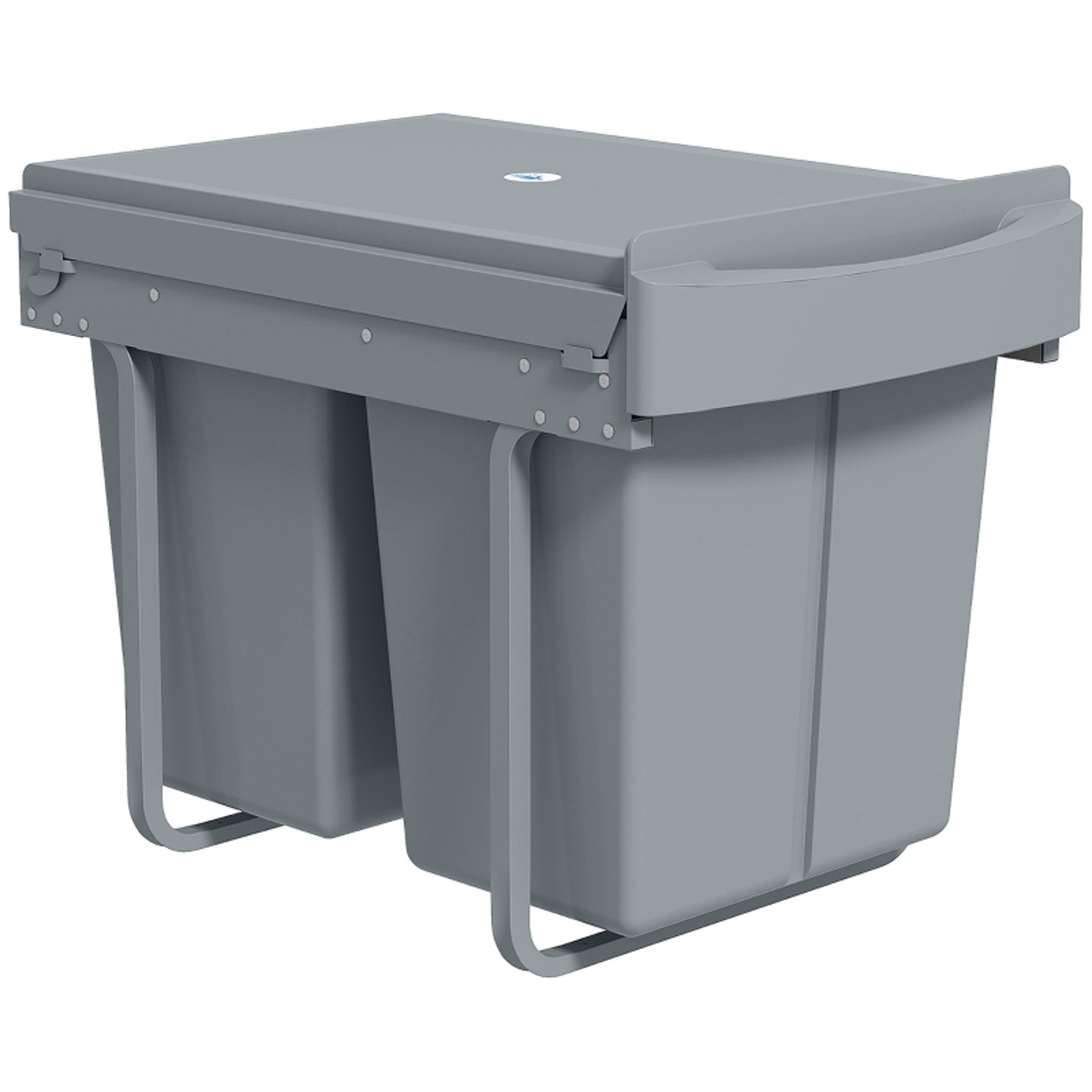 MC Star Mülleimer Ausziehbarer, 2 x 20 L, entnehmbare Behälter, Kunststoff, Metall, Grau