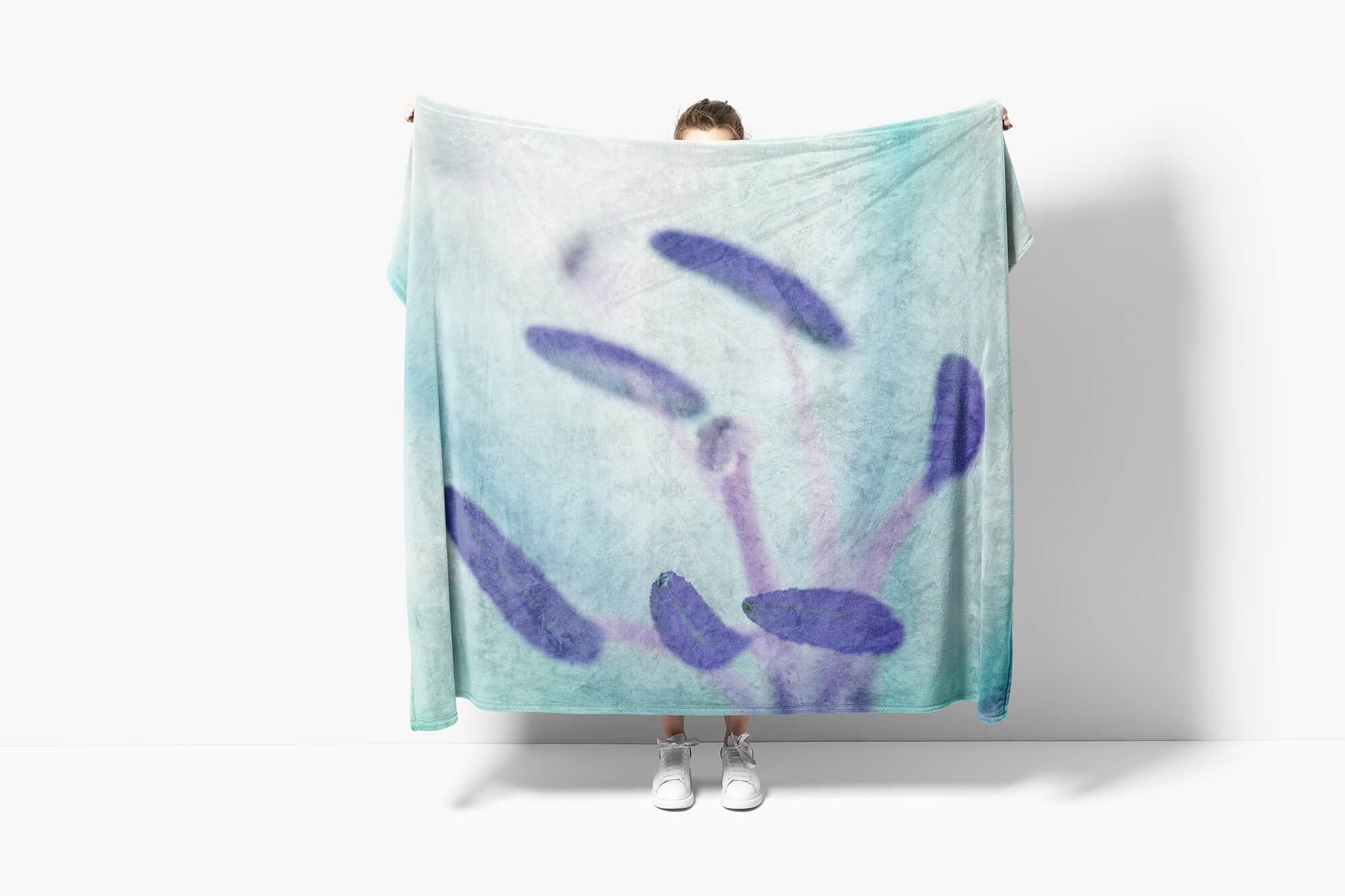 Baumwolle-Polyester-Mix Saunatuch (1-St), Art Fotomotiv Handtücher Handtuch Strandhandtuch Sinus Kuscheldecke Kunstvoll Sc, Blüte Handtuch mit