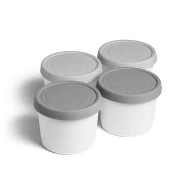 Springlane Vorratsdose Aufbewahrungsbehälter für Eis 2er-Set, PP, Silikon, Grau – 4er-Set, 400 ml