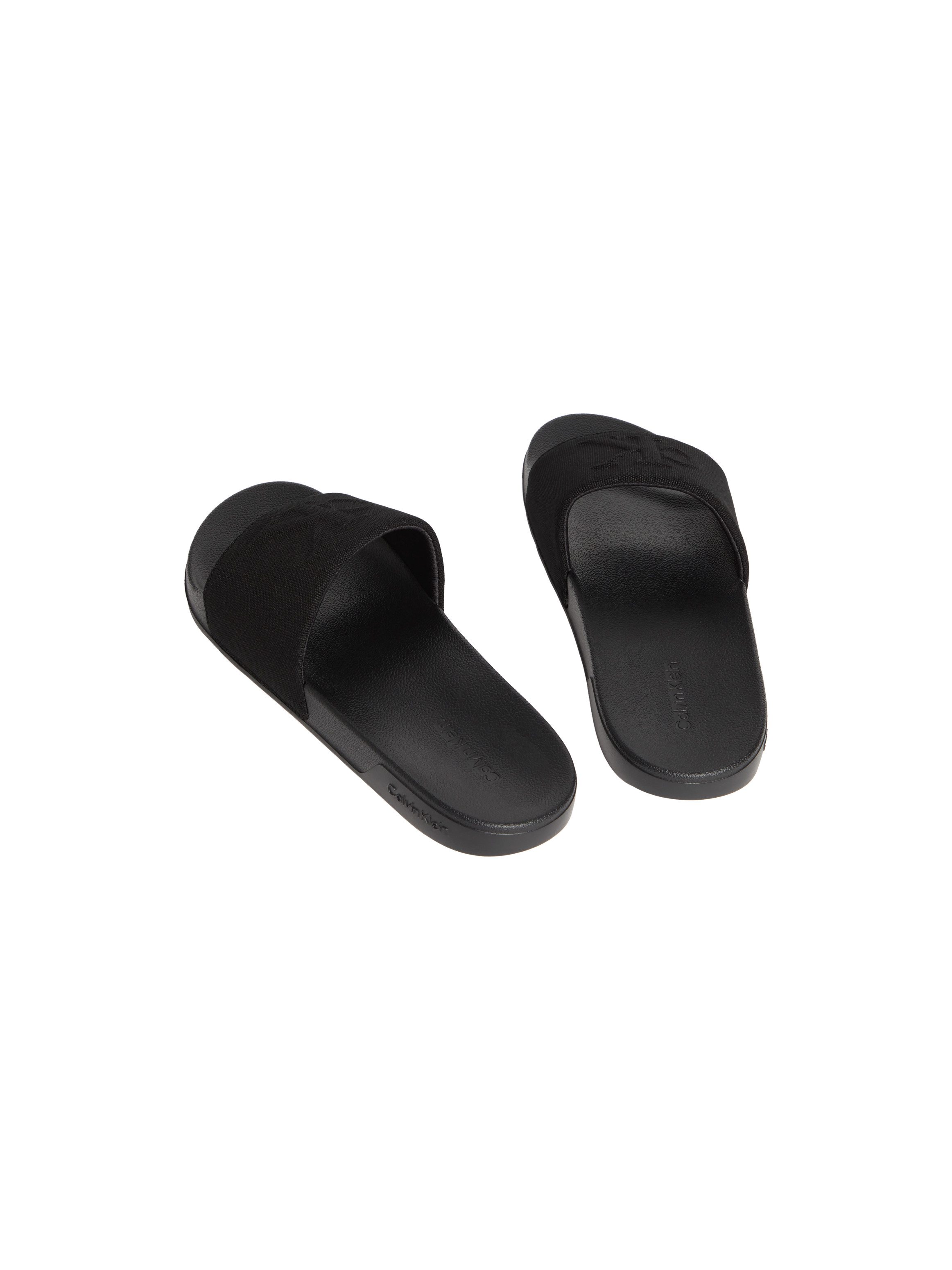 Calvin Klein ESS SLIDE HF MONOGRAM CV Badepantolette Sommerschuh, Strandschuh, Badeschuh, Flat mit Logo-Emblem