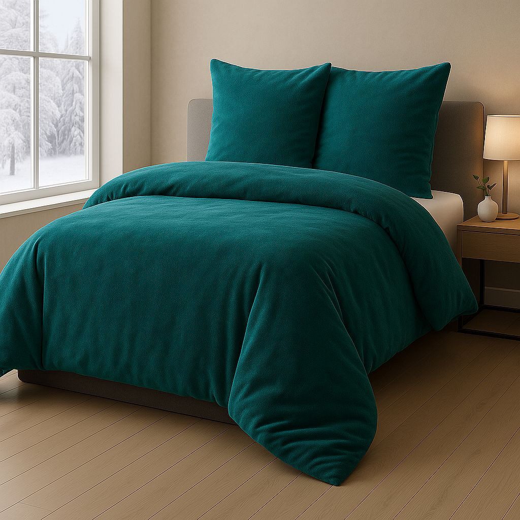 Malika Bettwäsche aus 100% Mikrofaser, 200x200 + 2x 80x80 cm Cashmere Touch, Petrol, Cashmere Touch, 3 teilig, Für Allergiker geeignet, pflegeleicht, angenehm weicher Stoff