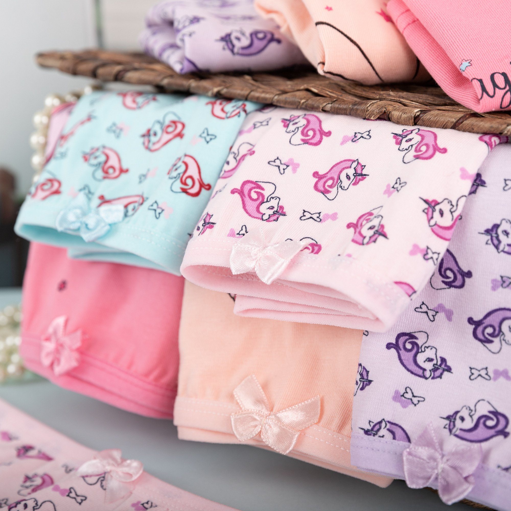 LOREZA Panty 10 Mädchen Pantys Unterwäsche aus Baumwolle 10-St) Gr. 92-158 (Spar-Packung