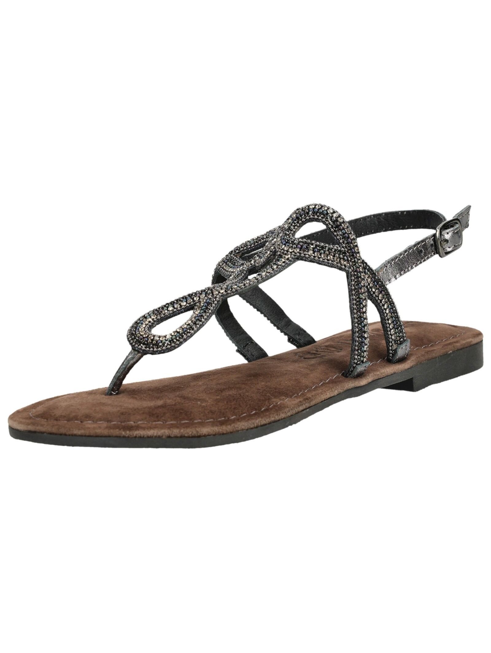 Lazamani Sandalen Leder/Textil Zehentrenner