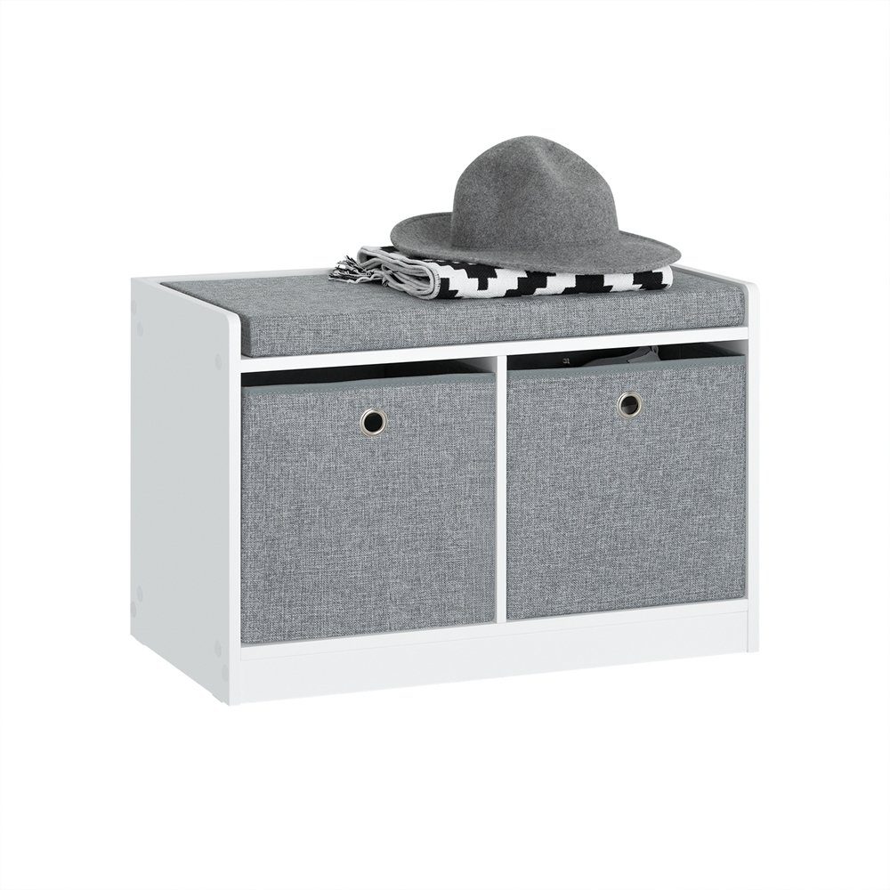 SoBuy Schuhbank FSR65, Sitzkommode mit grauen Körben günstig online kaufen