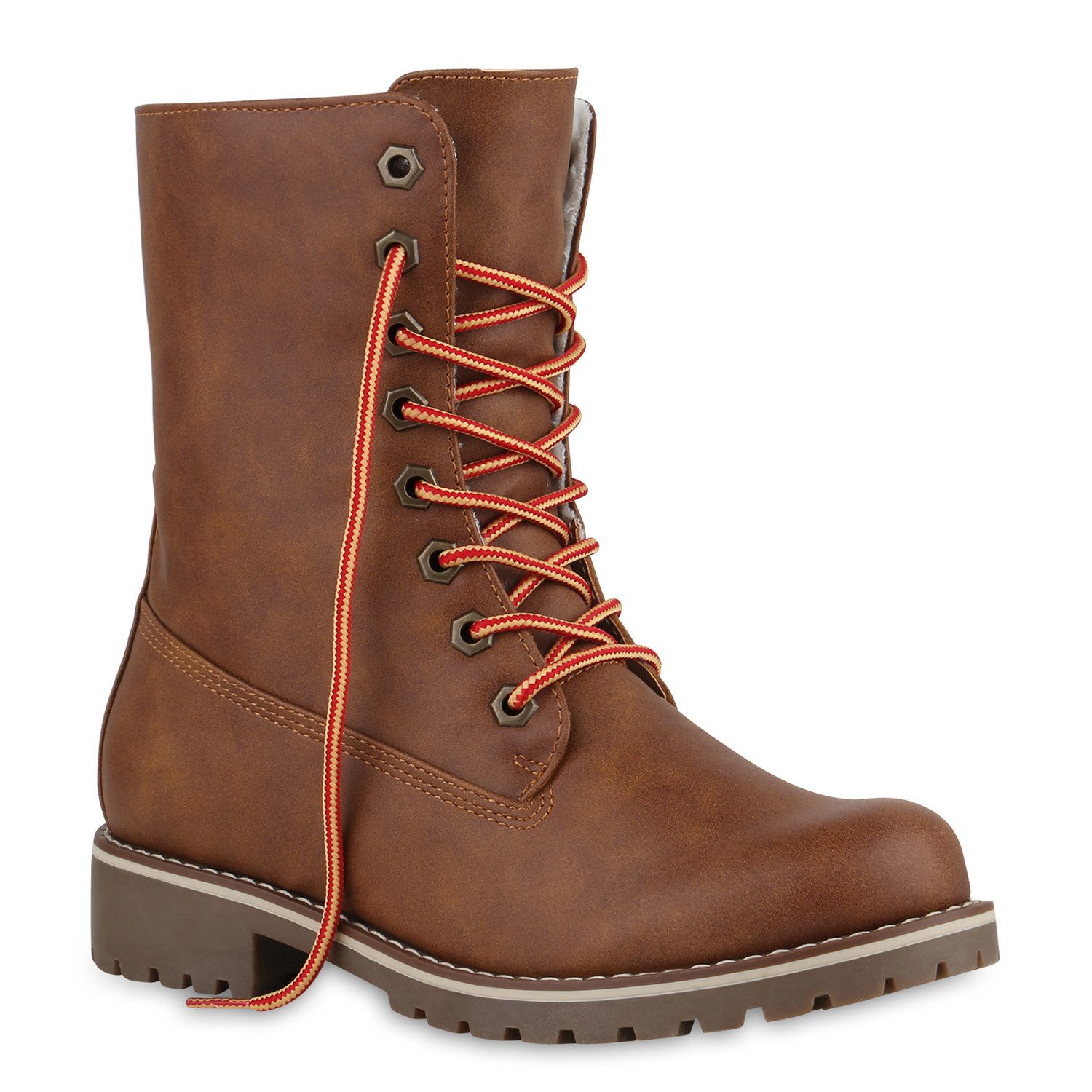 VAN HILL 813135 Schnürstiefelette Schnürstiefeletten Damen Warm Gefütterte Stiefeletten Stiefel