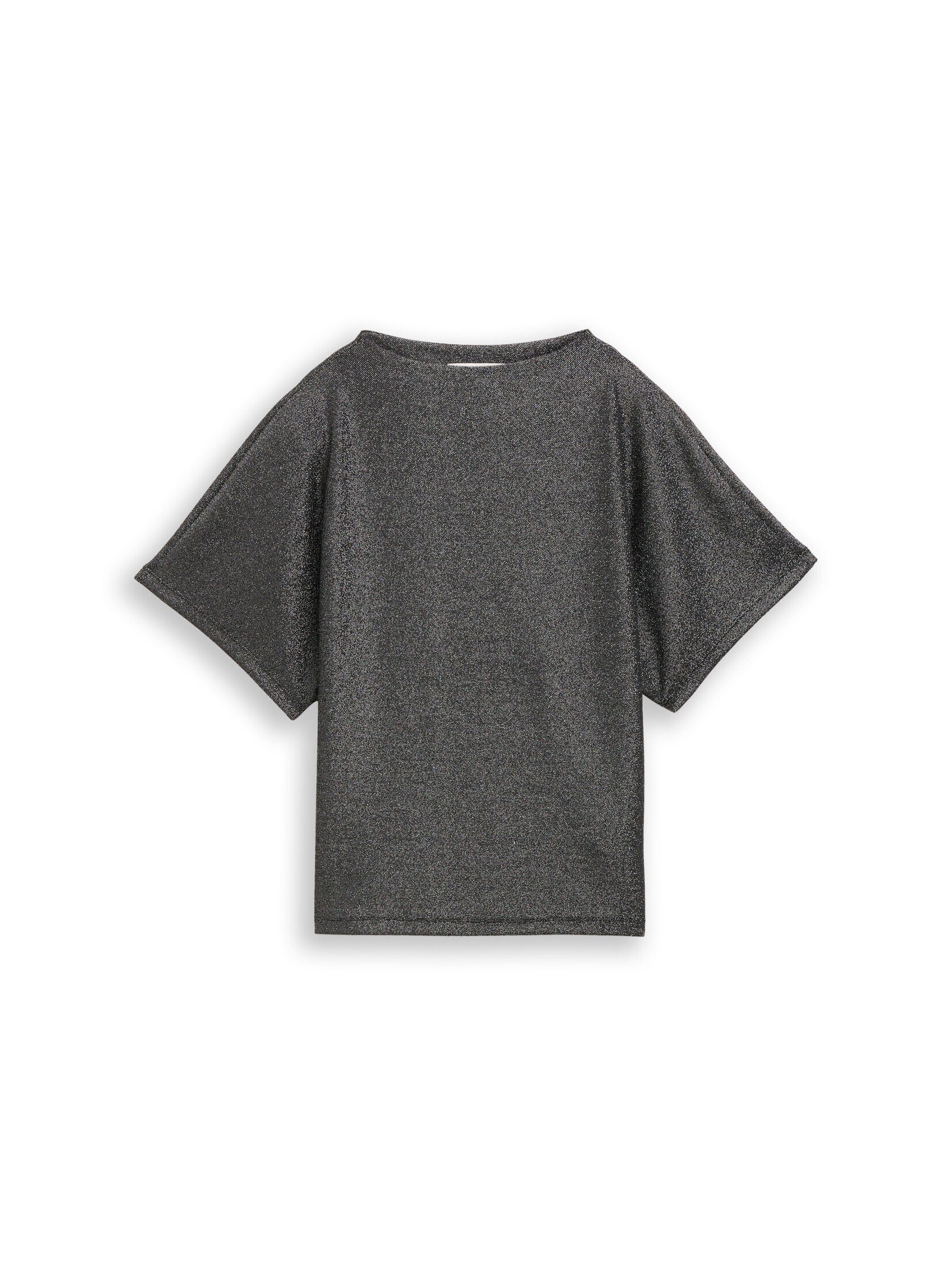 TOM TAILOR Denim T-Shirt T-Shirt Glitzer T-Shirt mit Fledermausärmeln