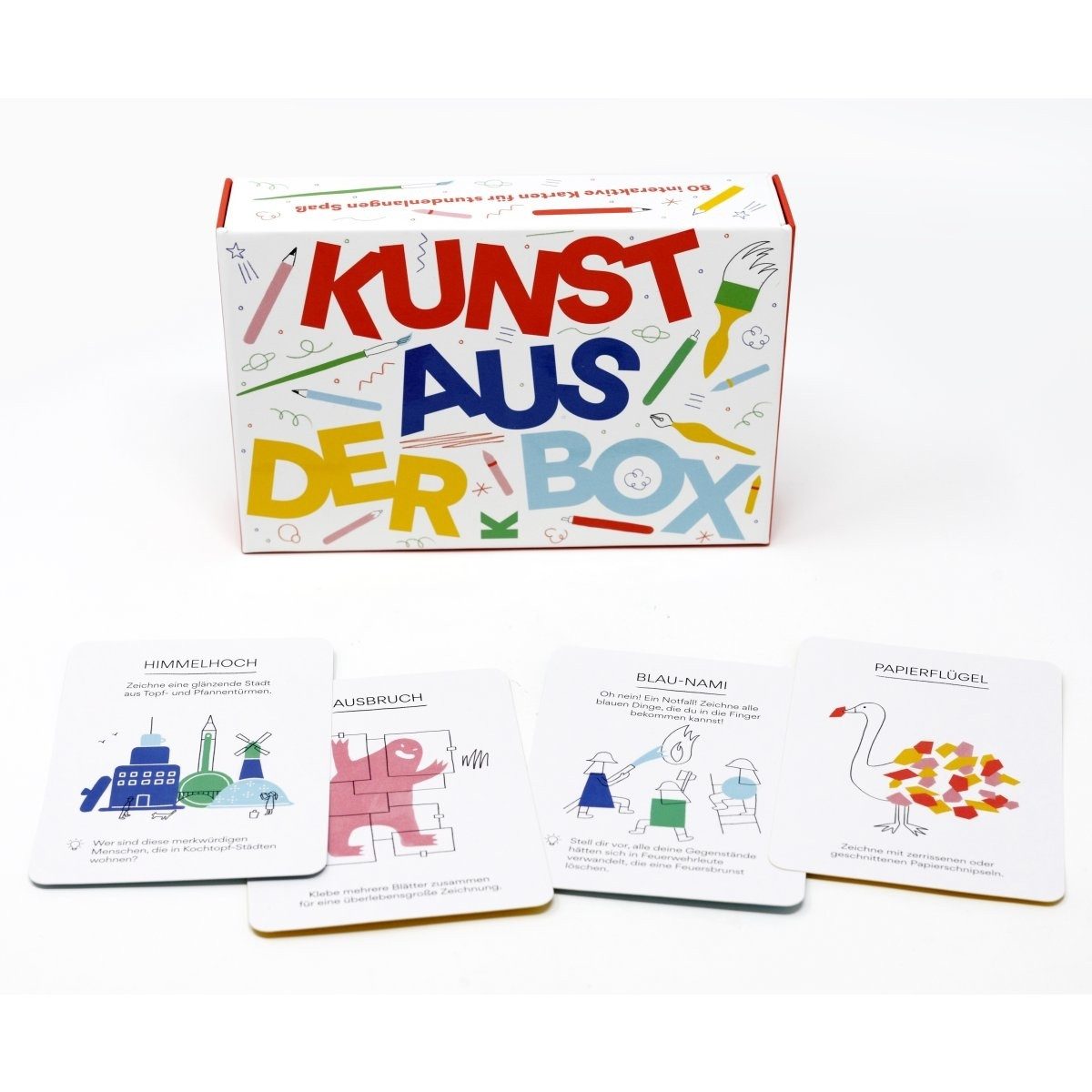 Laurence King Kreativset Kunst aus der Box Zeichenideen lustige Aufgaben für Kinder Erwachsene