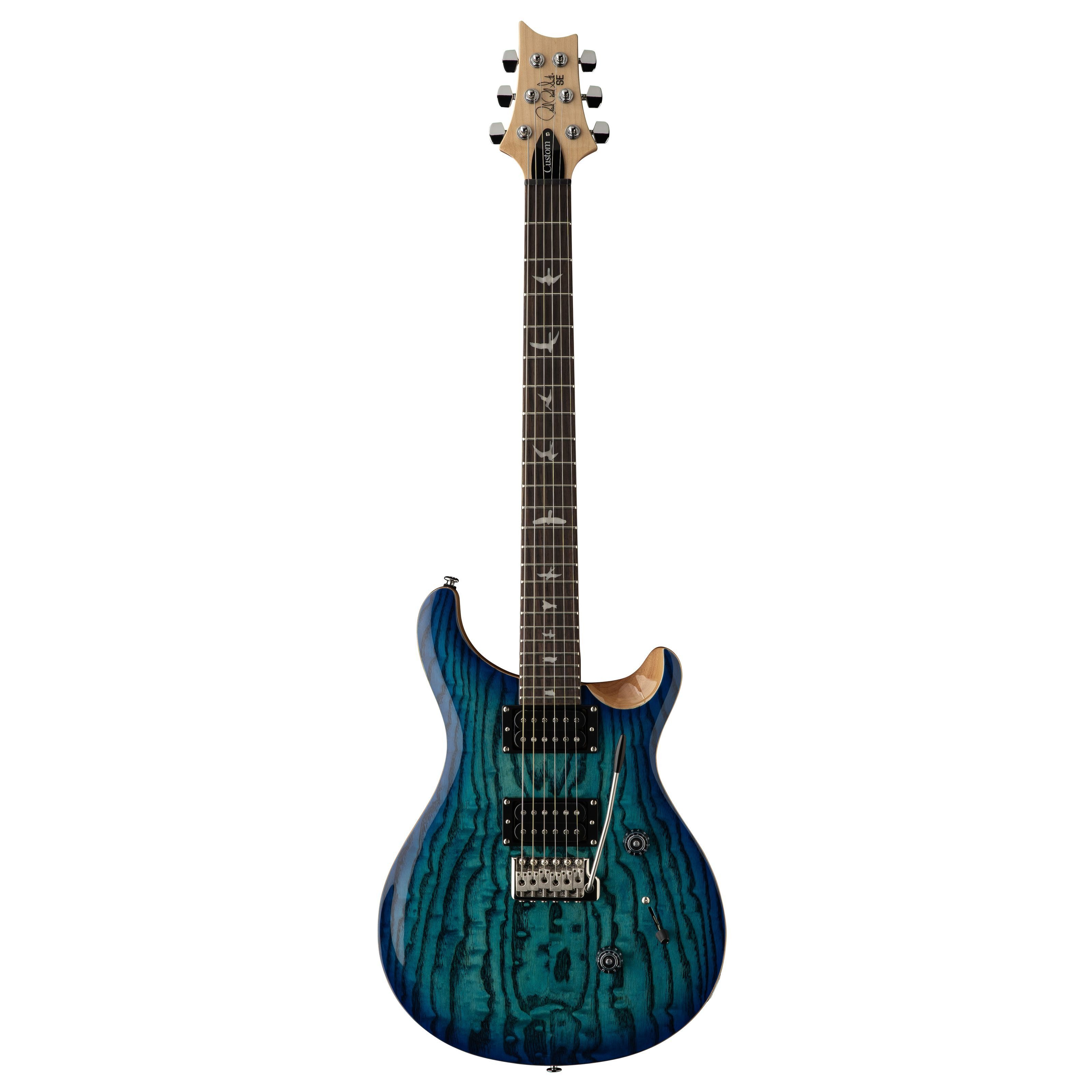 PRS E-Gitarre, E-Gitarren, PRS-Modelle, SE Exotic Custom 24 Burled Ash LTD Lake Blue, Natural Back -