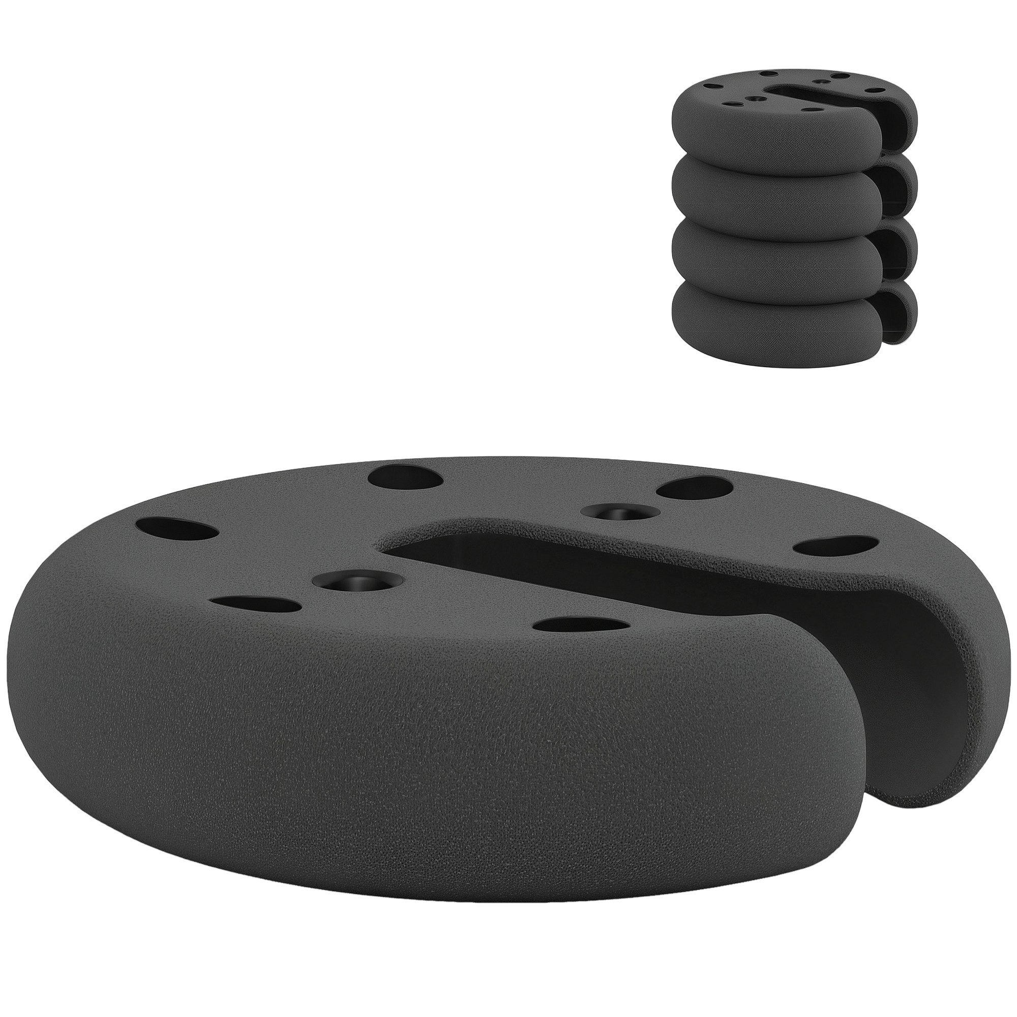 Outsunny Beschwerungsgewicht für Pavillon, Zelt, Vierkantrohre von Faltzelten zwischen 20x20 mm und 30x30 mm, (Pavillonstandfüße, 4-tlg., Gewichte), für Garten, Balkon, Schwarz