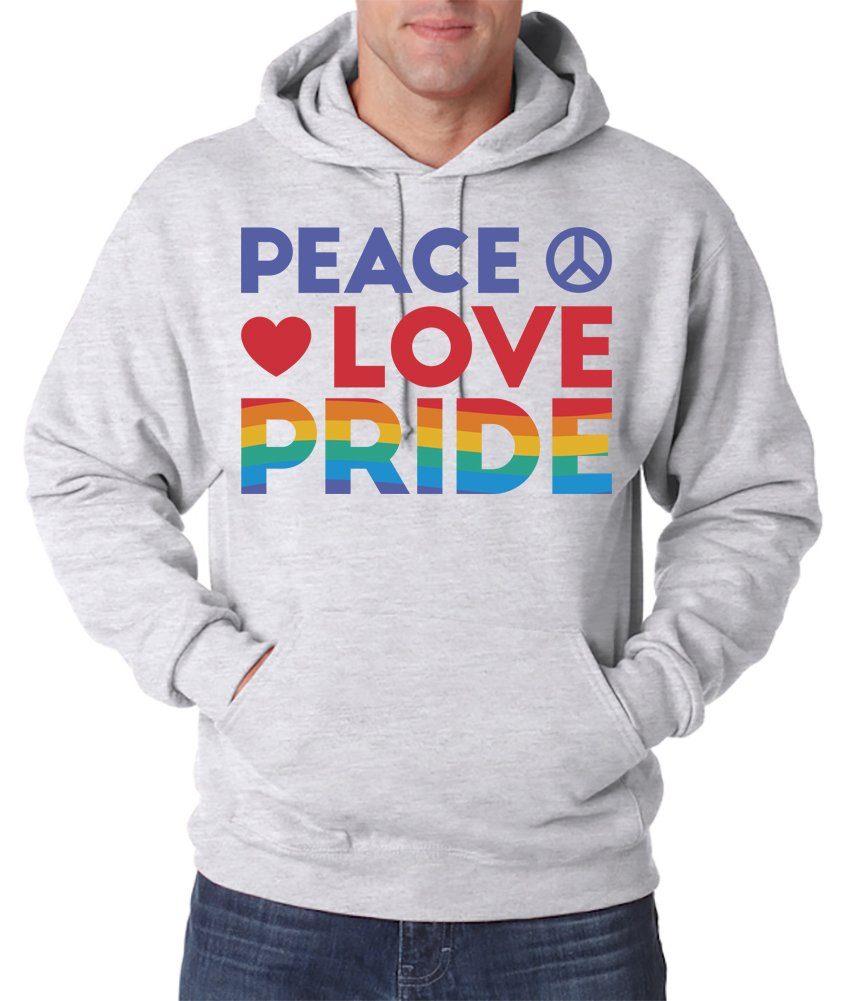 Youth Designz Kapuzenpullover Peace Love Pride Herren Hoodie Pullover mit  Trendigem Spruch