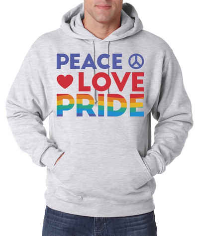 Youth Designz Kapuzenpullover Peace Love Pride Herren Hoodie Pullover mit Trendigem Spruch