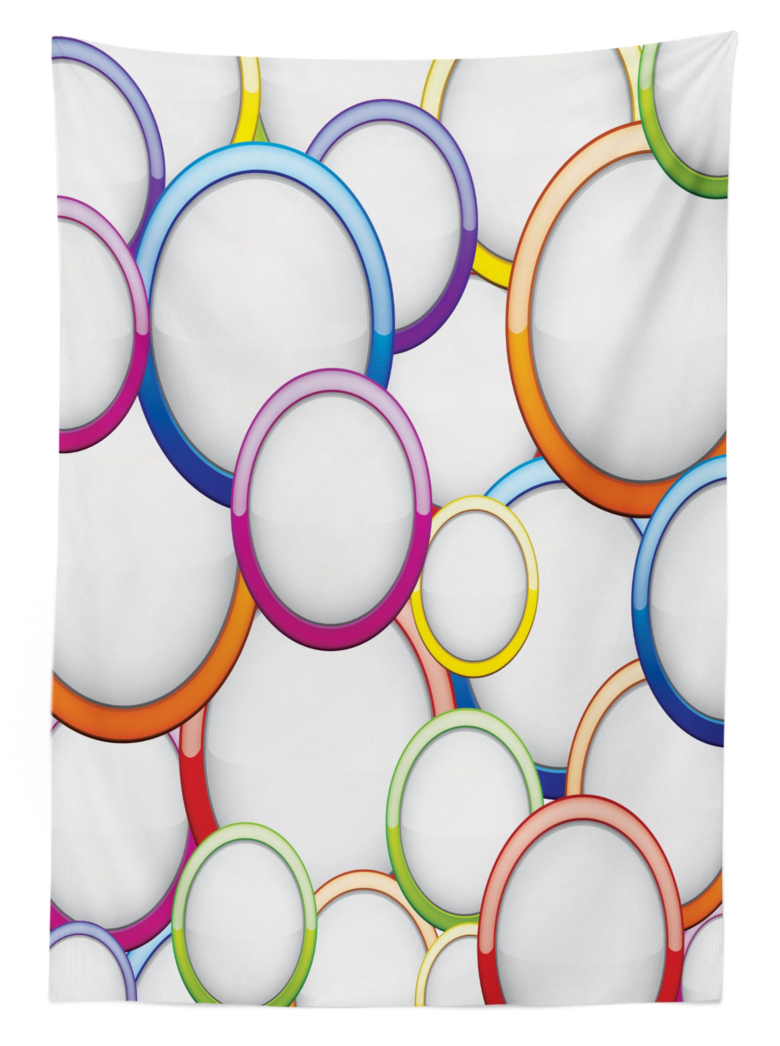 Abakuhaus Tischdecke Farbfest Waschbar Kreise Bereich Runde Muster Für Klare geeignet Farben, Bunt den Außen