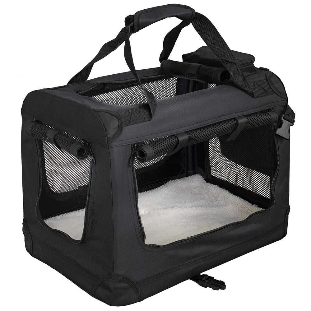 Petigi Tiertransporttasche Transportbox Faltbar Faltbox Hund Transporttasche Schwarz S-XXXXL