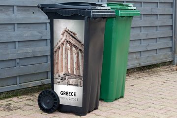 MuchoWow Wandsticker Griechenland - Tempel - Athen (1 St), Mülleimer-aufkleber, Mülltonne, Sticker, Container, Abfalbehälter