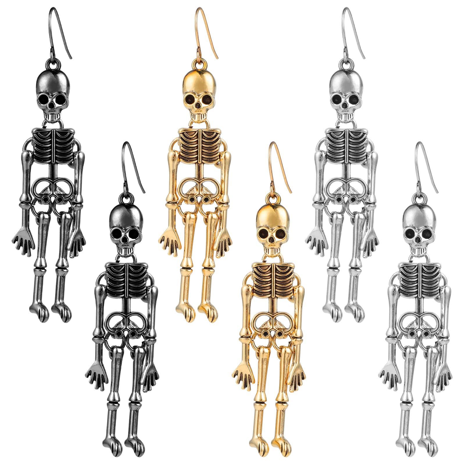 Halloween Ohrringe Schmuck Menschliches Skelett Anhänger Halskette
