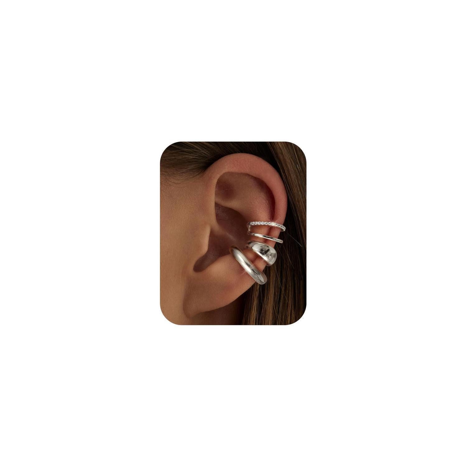 LuxusKollektion Ohrclip-Set Ohrclips Damen 3er Set Silber Gold Zirkonia