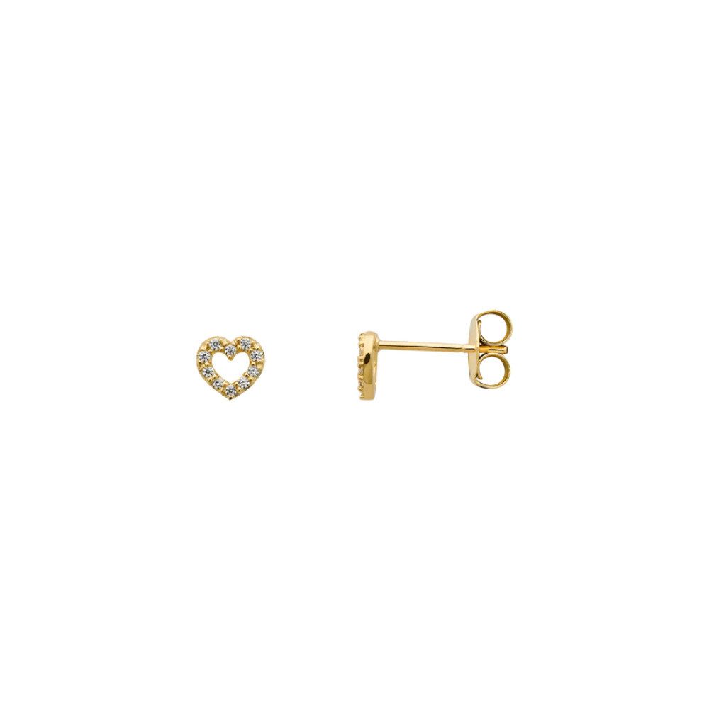 XENOX Paar Сережки-гвоздики XG14K6095G, offen gearbeitet Herzen