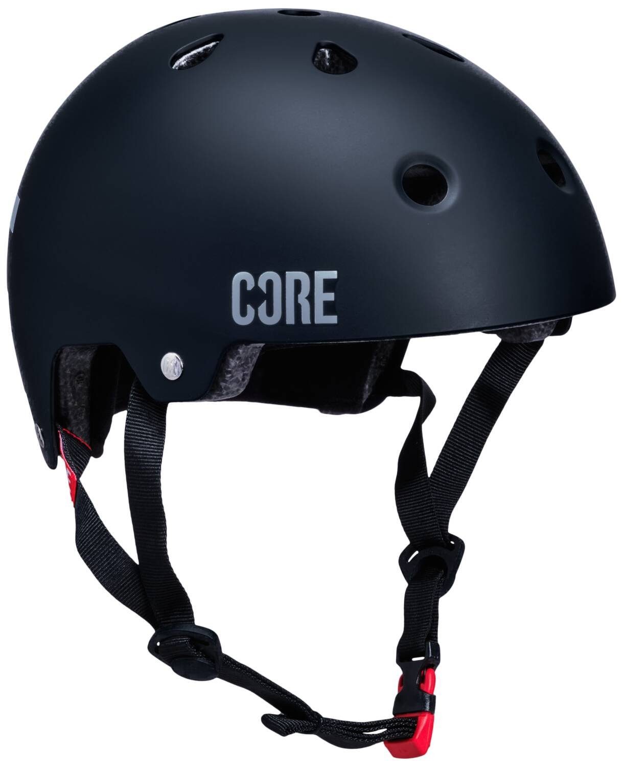 Core Action Sports Protektoren-Set Core Street Stunt-Scooter Skate Helm Schwarz/Logo Weiß S/M (55-58cm)