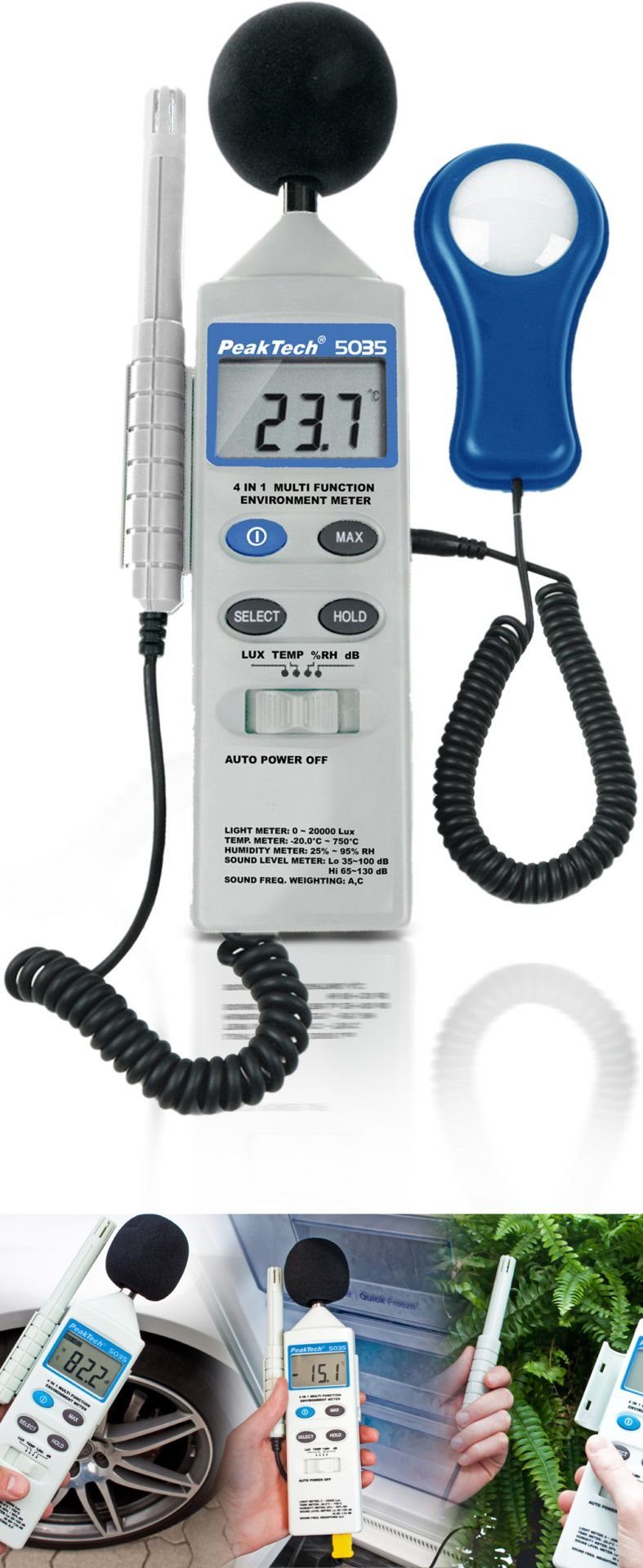 PeakTech (1-St) PeakTech Hygrometer 5035: Multifunktions-Umweltmessgerät,