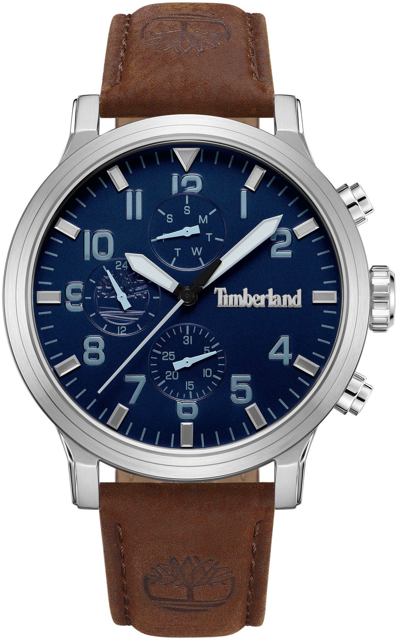 Timberland Multifunktionsuhr DRISCOLL TDWGF0040702, Armbanduhr, Quarzuhr, Herrenuhr, Datum, Lederarmband