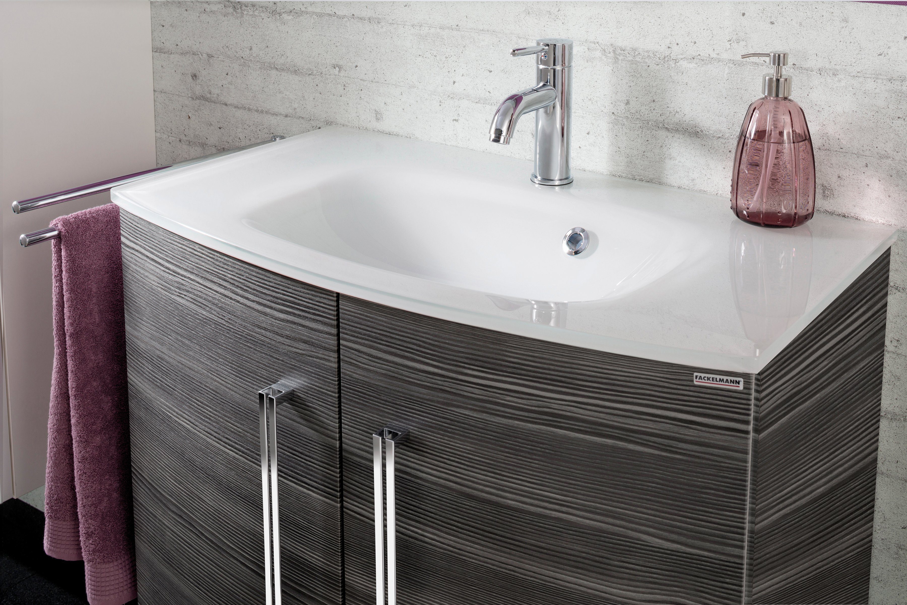 FACKELMANN Einbauwaschbecken Lugano, Glas, Breite 80 cm