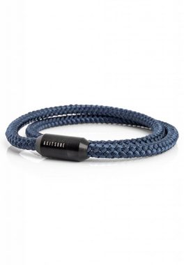 Akitsune Armband Mare Nylon Bracelet Mattschwarz - Navyblau 18 cm