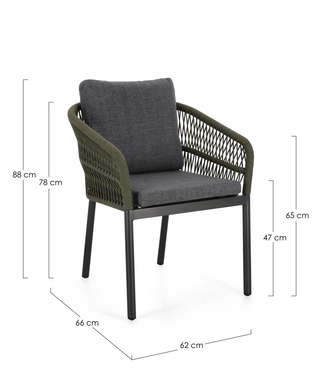 Bizzotto Gartenstuhl Galdana aus Aluminium, Grün günstig online kaufen