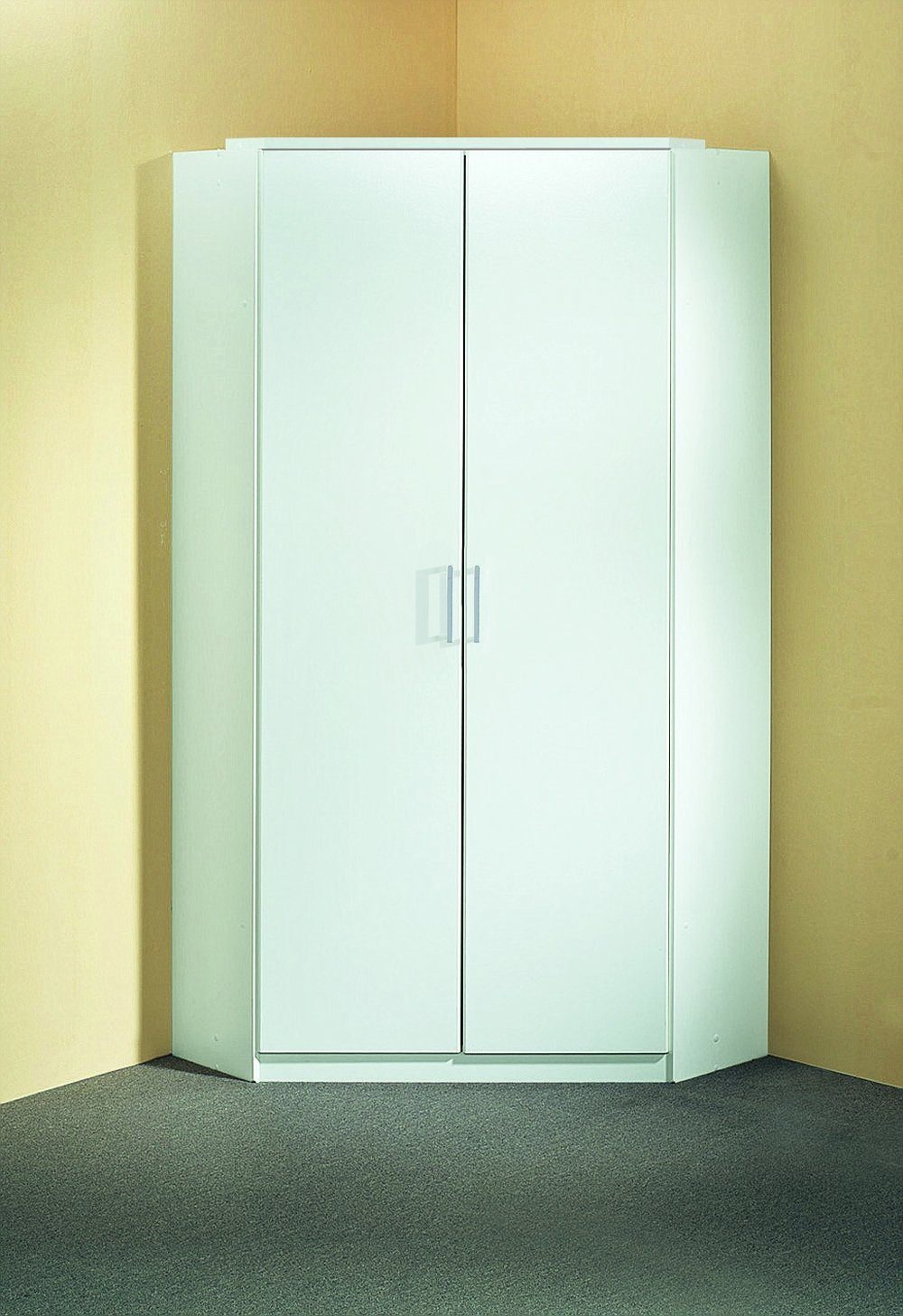 freiraum Kleiderschrank Click (B/H/T: 95x198x95 cm) in Weiß mit 2 Türen und 8 Einlegeböden