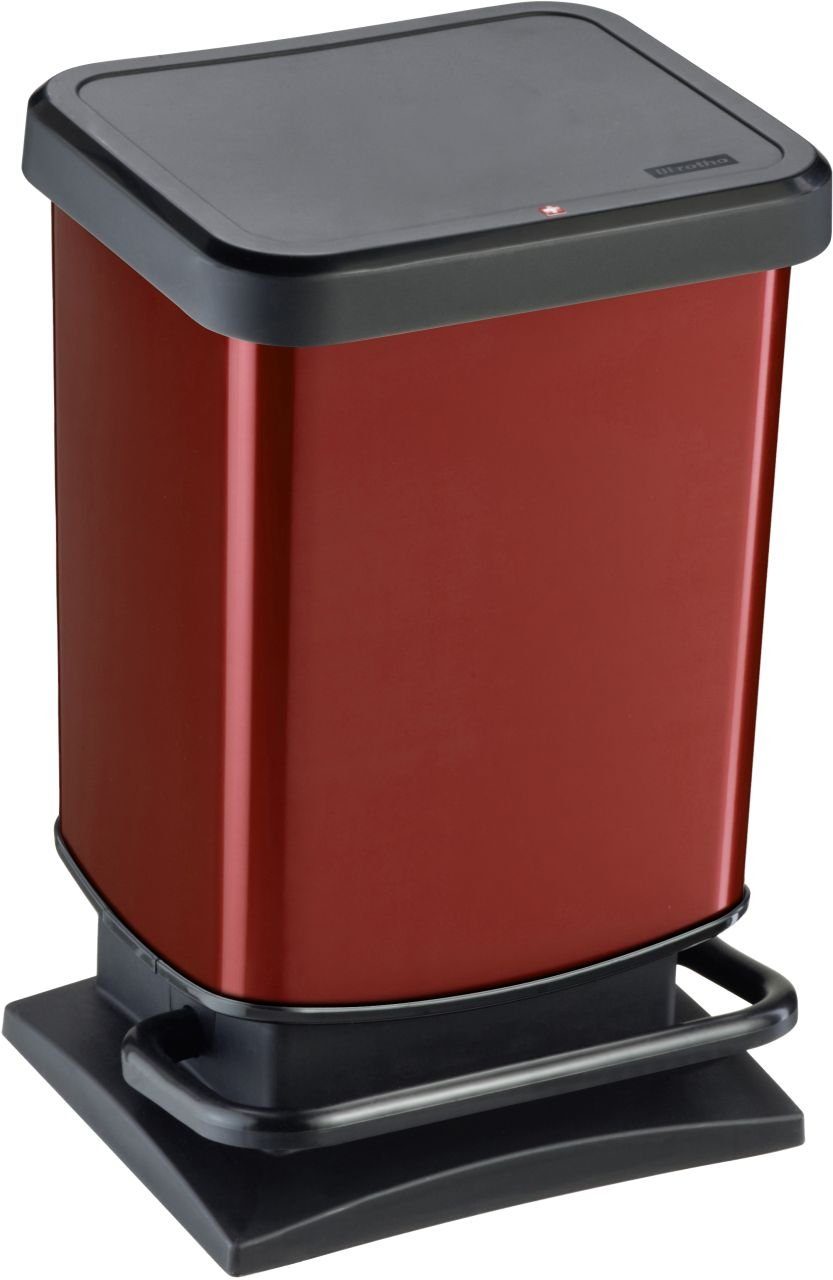 Krüger-Haushaltswaren - Mülleimer rot mit Deckel, 5 Liter
