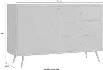 SalesFever Sideboard, in moderner Farbkombination von Walnuss und Grau