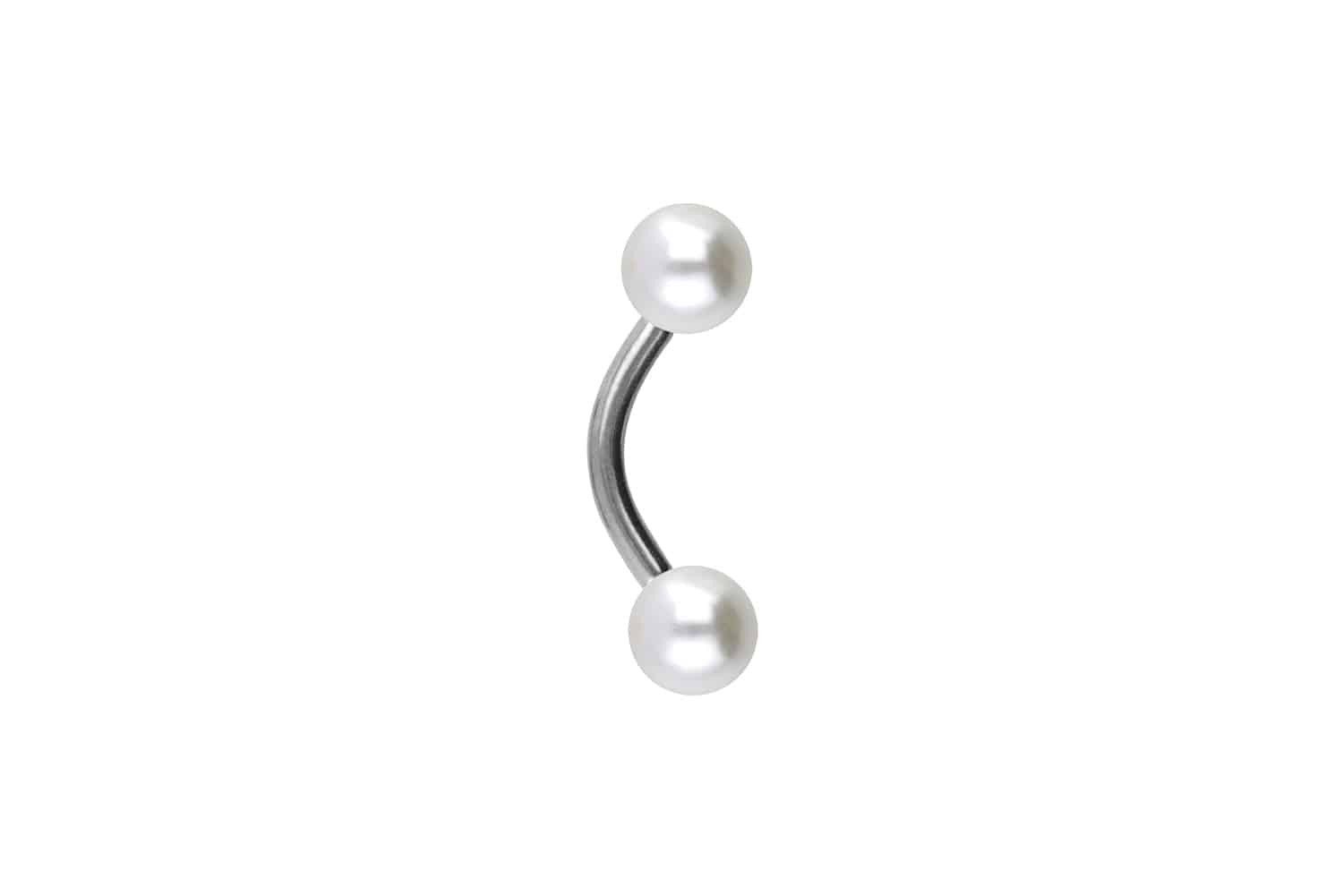 PIERCINGLINE Bauchnabelpiercing Chirurgenstahl Banane SYNTHETISCHE PERLEN (Bananen, 1-tlg)