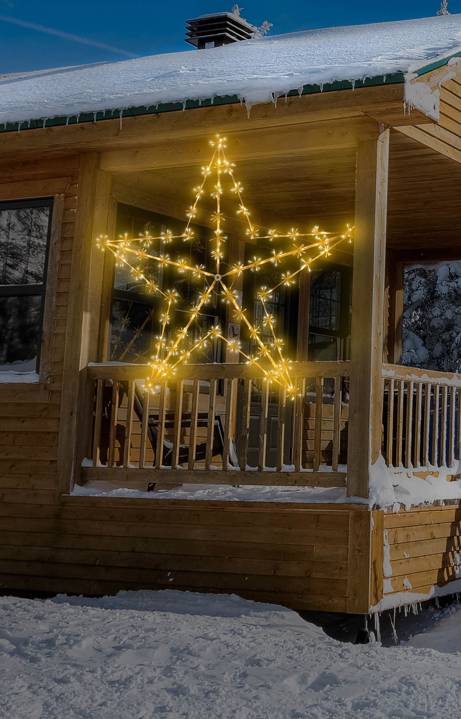 Spetebo LED Stern XXL LED Stern mit 520 LED - 150 cm, LED fest integriert,  warm weiß, Weihnachten Garten Deko Licht Außen groß