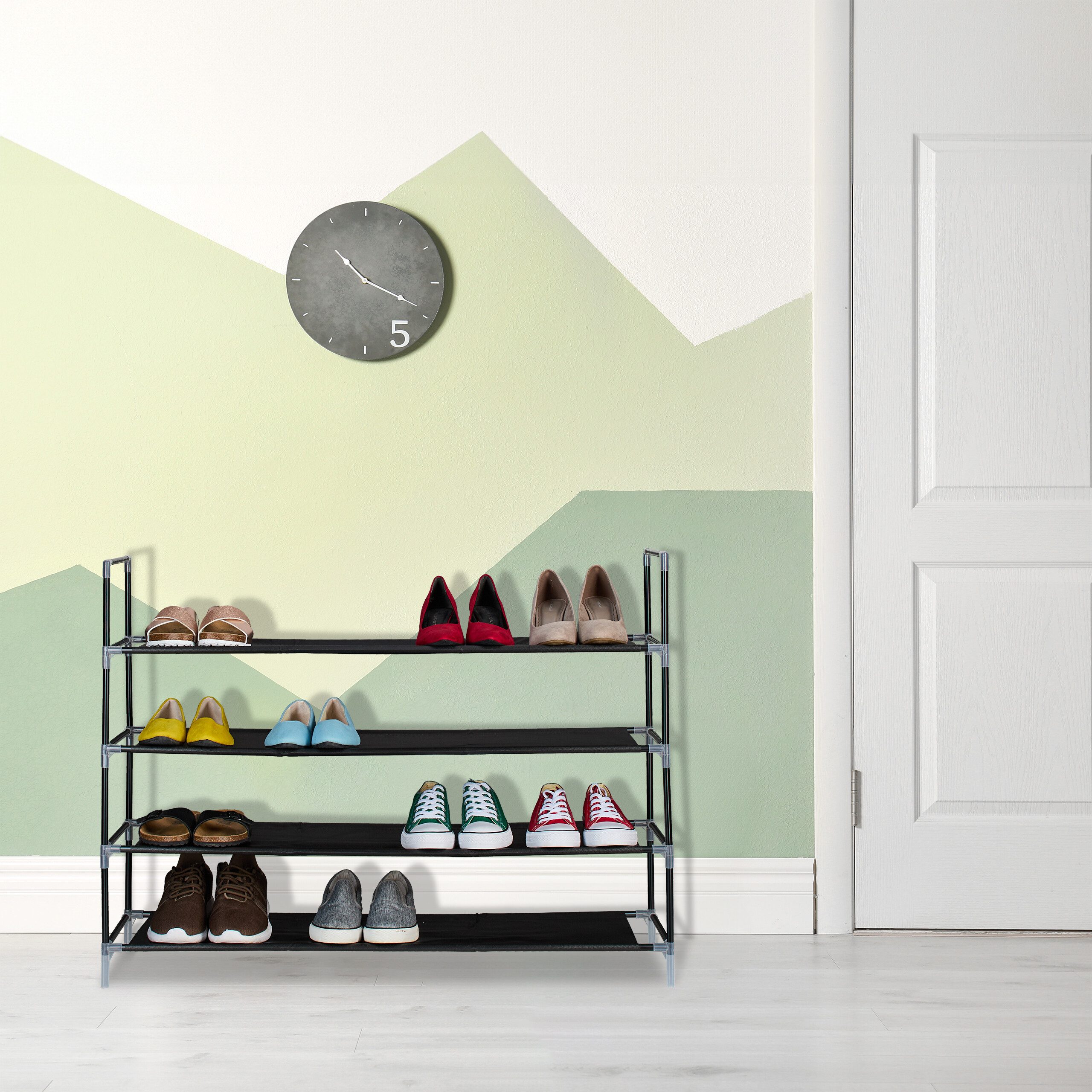 relaxdays Schuhregal mit Stoffebenen 1 m, 4 Ebenen günstig online kaufen