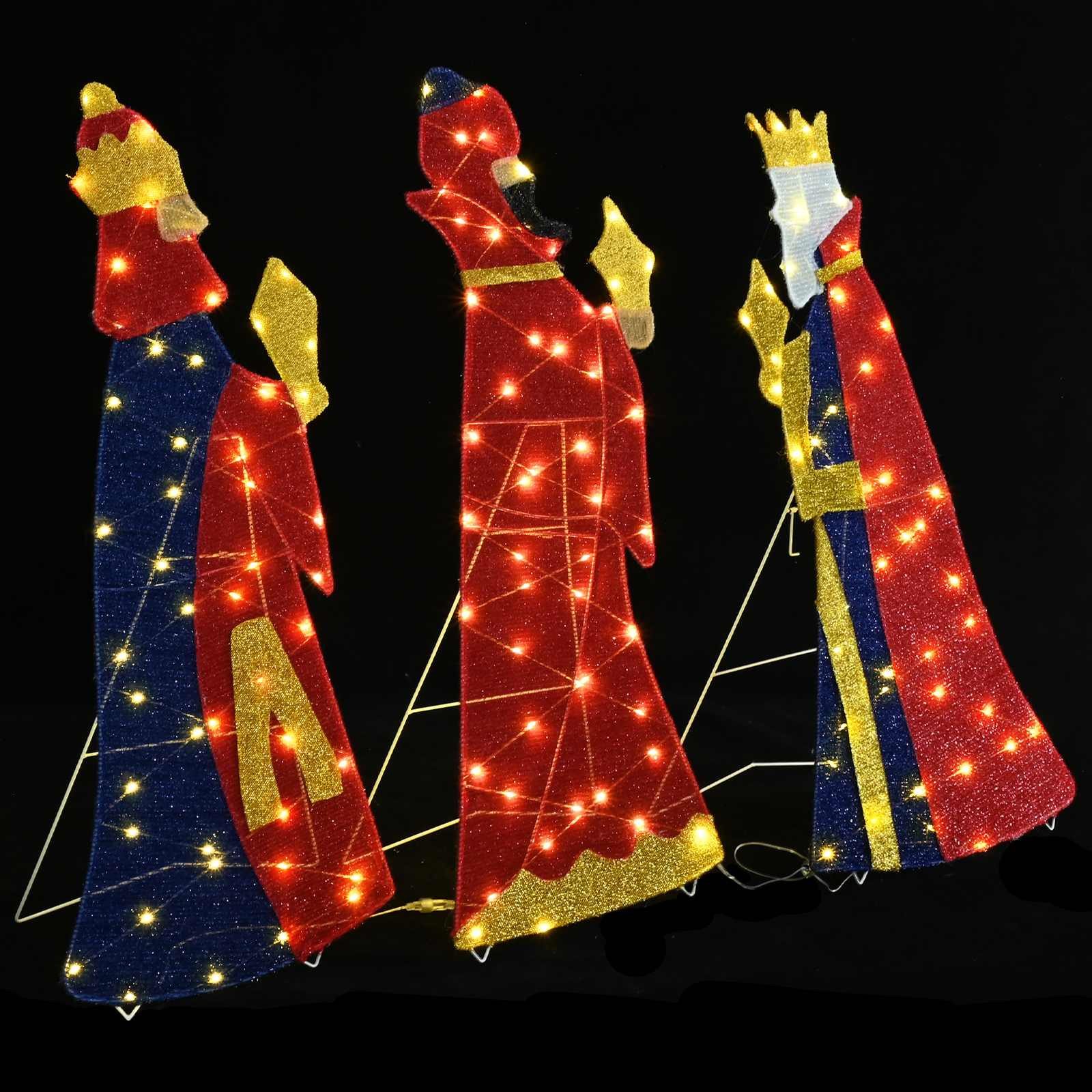 vidaXL Dekolicht 105 cm Weihnachtsbeleuchtung 3 pcs Warmes Weiß 105 cm Stoff