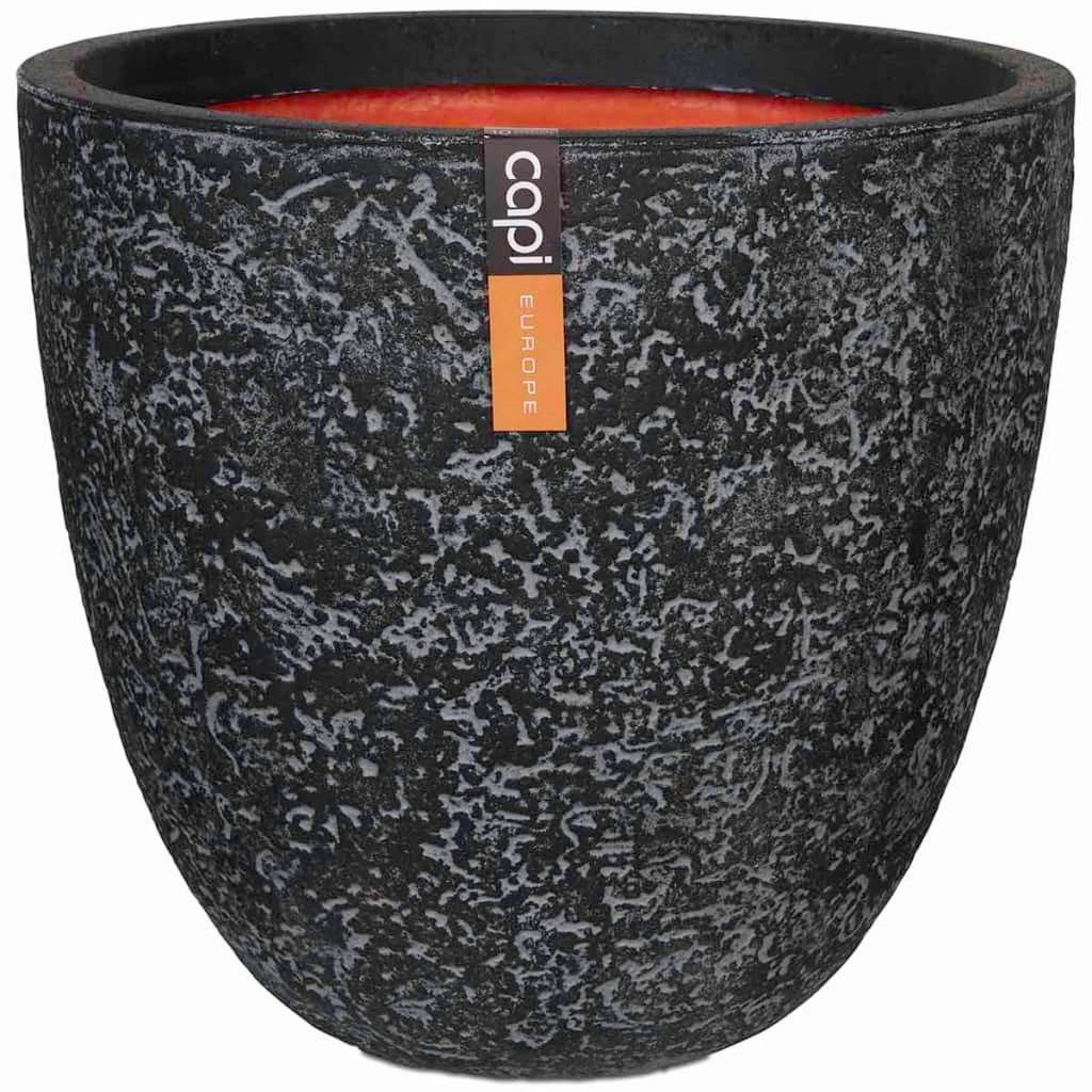 Capi Blumentopf Blumentopf Nature Rock Rund 35 x 33 cm Anthrazit