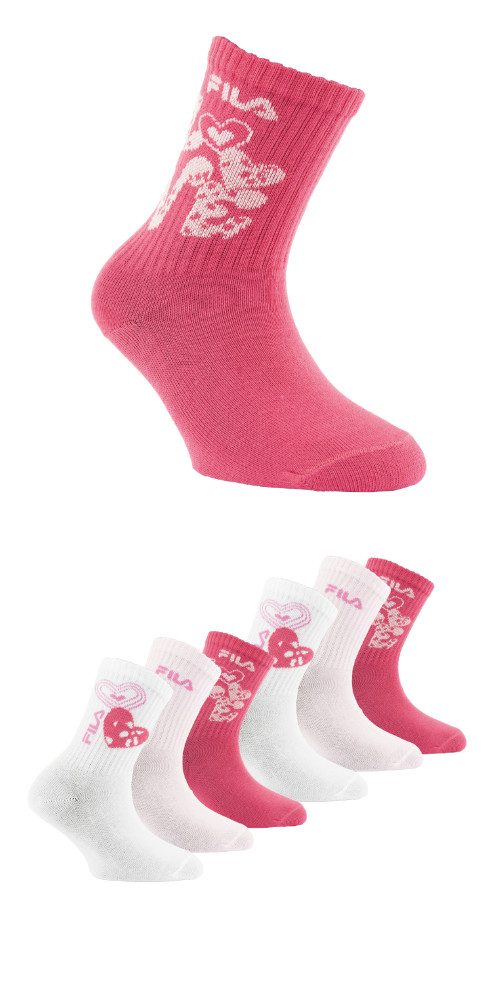 Fila Socken (6 Paar) mit breitem Rippenbündchen, Cotton-Mix, Love-Design