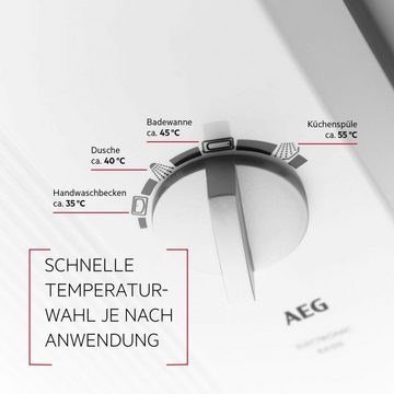 AEG Komfort-Durchlauferhitzer DDLE Basis 18/21/24 kW, stufenlose Temperaturwahl, elektronisch, min. 30 °C, max. 60 °C, Temperatureinstellung mit Anwendungssymbolen