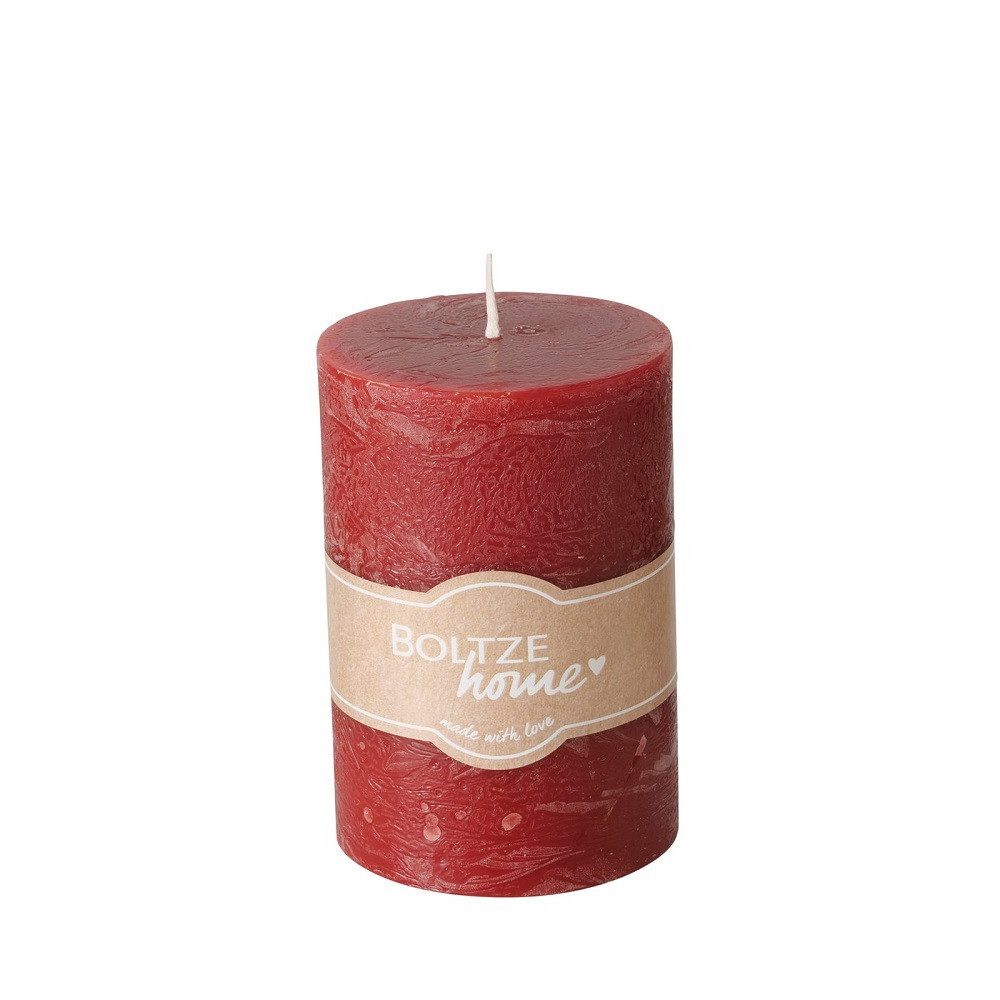 BOLTZE Stumpenkerze Boltze Stumpenkerze Casual, rot, H 10 cm, 2053077 (1-tlg)