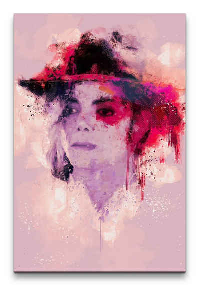 Sinus Art Leinwandbild Michael Jackson Porträt Abstrakt Kunst Legende King of Pop 60x90cm Leinwandbild