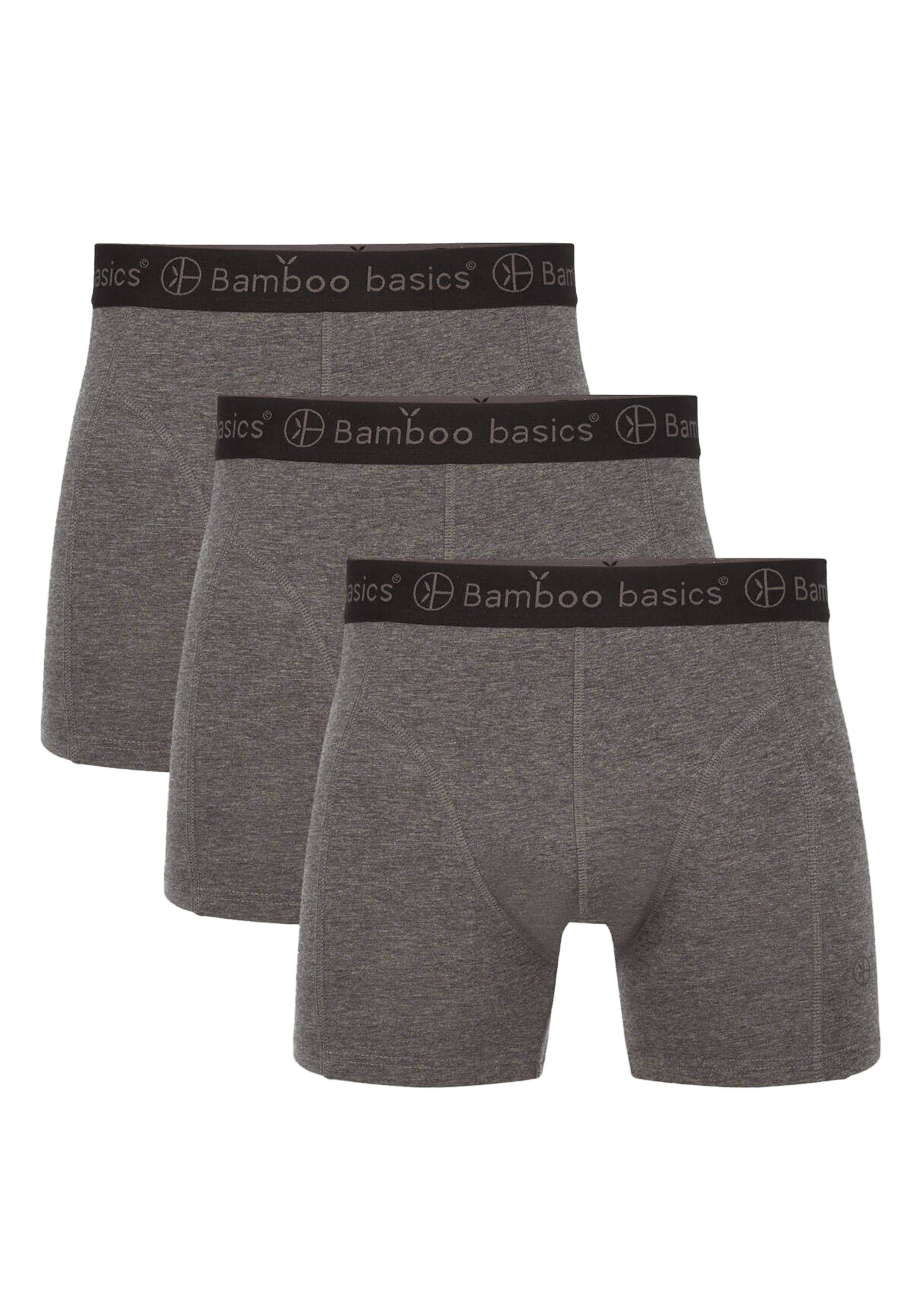 Bamboo basics Retro Boxer 3er Pack Rico (Spar-Set, 3-St) Retro Short / Pant - Ohne Eingriff - Weiches Material mit Viskose Grau