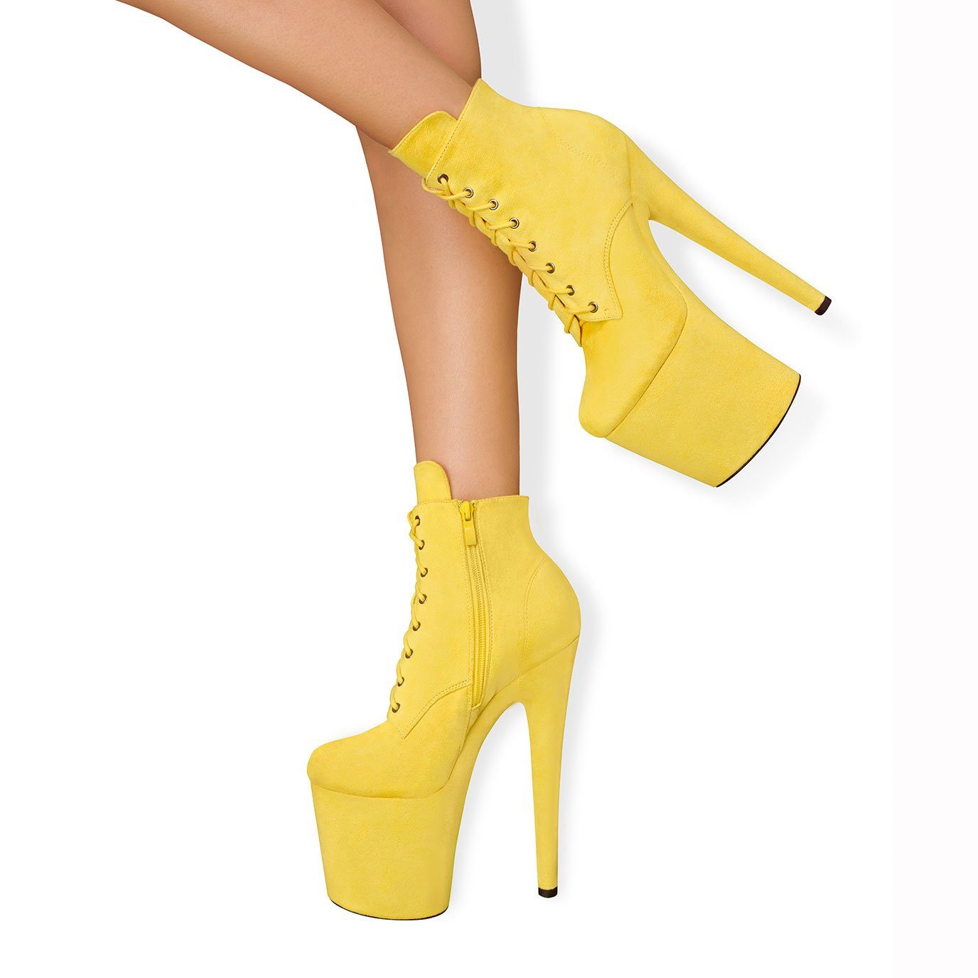 EIS EIS, Absatzschuhe, Plateau-Stiefelette in Wildleder-Optik, High Heel T-Strap-Zehentrenner sexy Wildleder-Optik; verführerisches Plateau