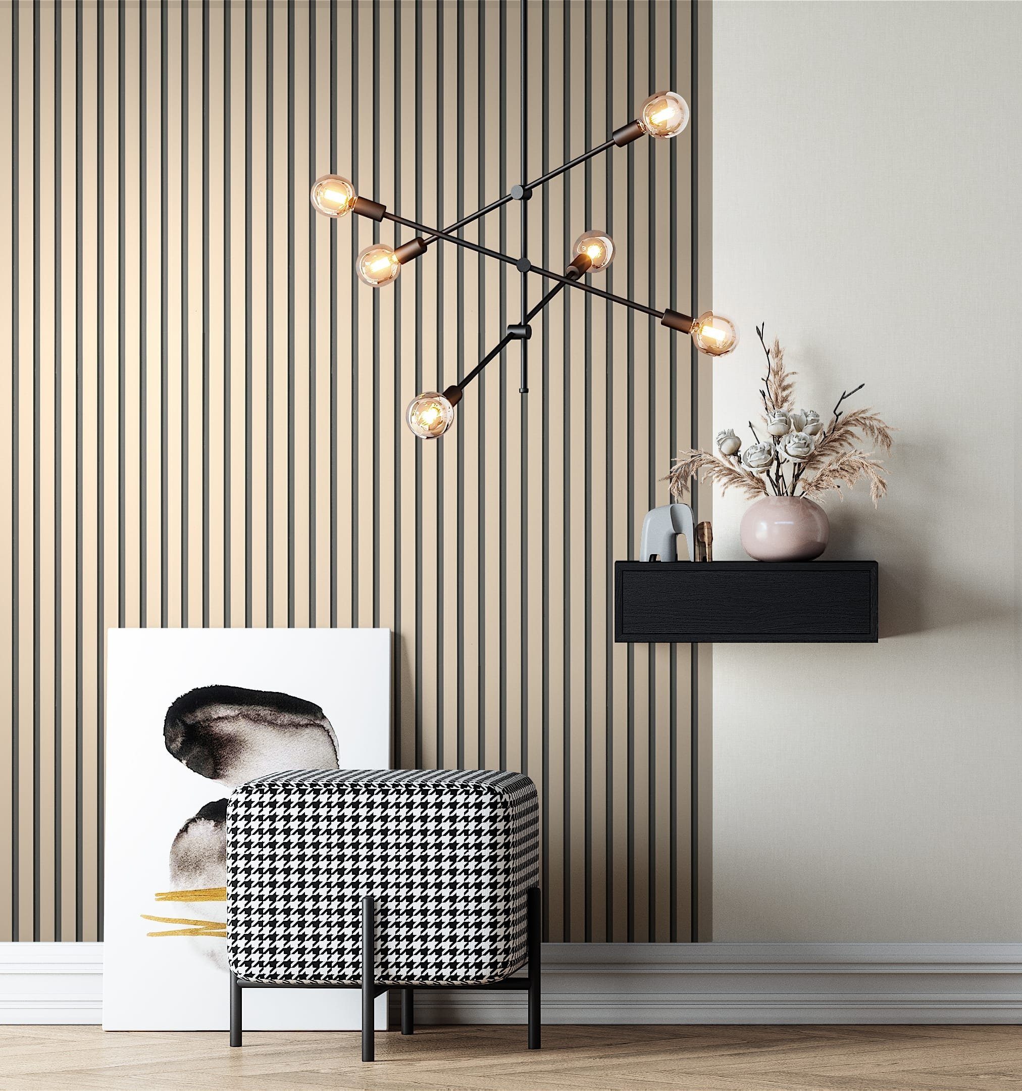 Newroom Vliestapete Baker Beige Tapete Holzwandpaneele Paneele,Lamellen, Beige Tapete Skandinavisch Paneele - Holzwandpaneele Wandpaneele Taupe Modern Lamelle f – Bild 4 von 5