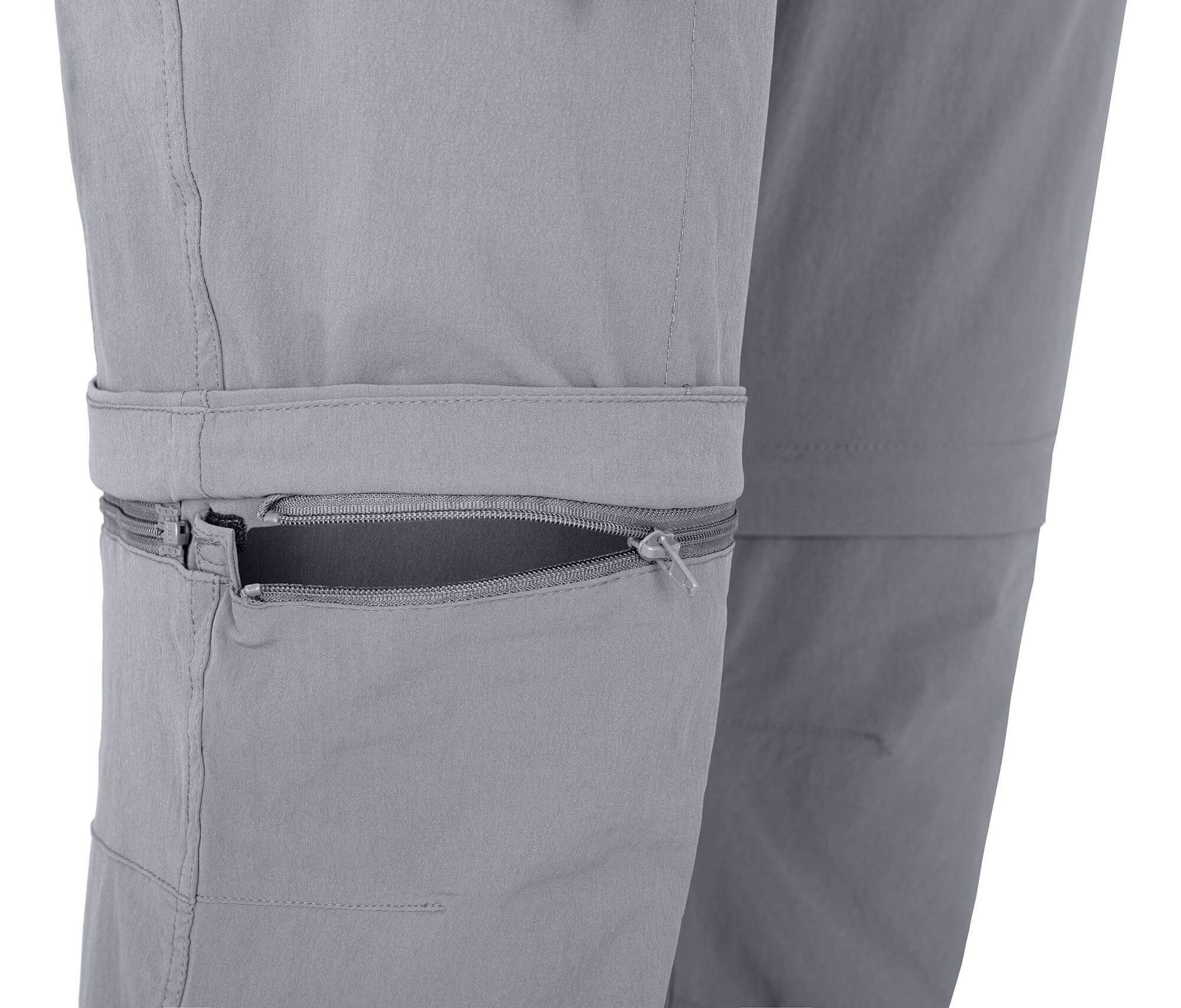 Bergson Zip-off-Hose mit pflegeleicht, Doppel Kurzgrößen, Wanderhose, hellgrau vielseitig, Zipp-Off T-ZIPP Herren QUEENSLAND