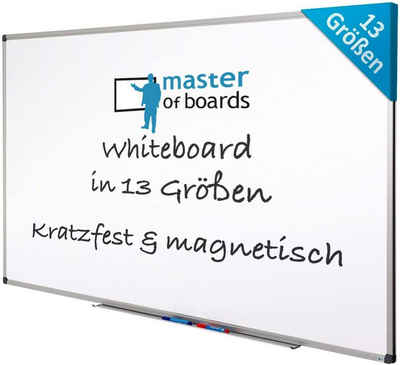 Master of Boards Magnettafel »Whiteboard Master of Boards, 13 Größen«, Extra kratzfest, speziallackiert