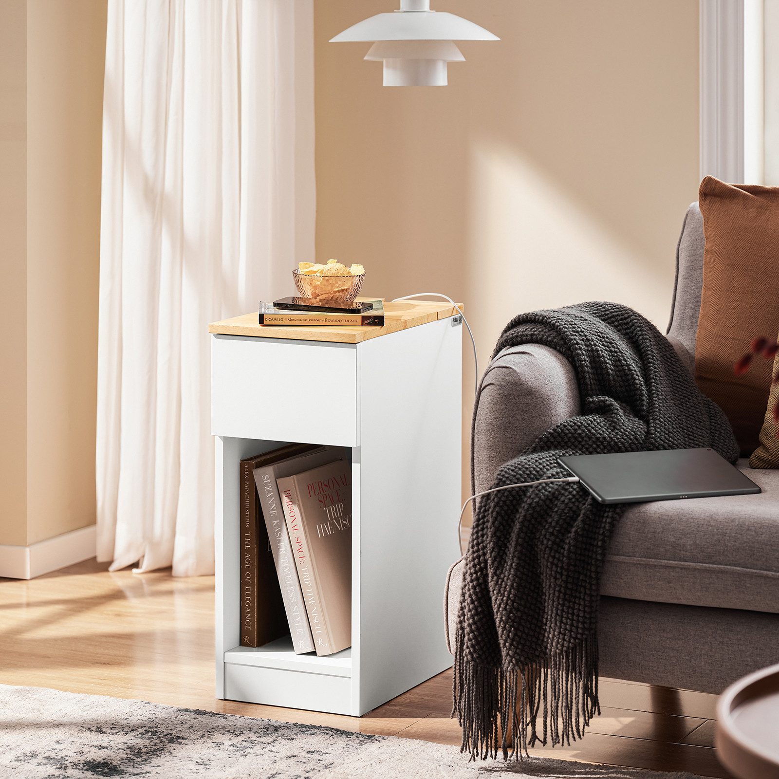 SoBuy Nachttisch FBT111-II, Beistelltisch mit Schublade und Ablage, Nightst günstig online kaufen