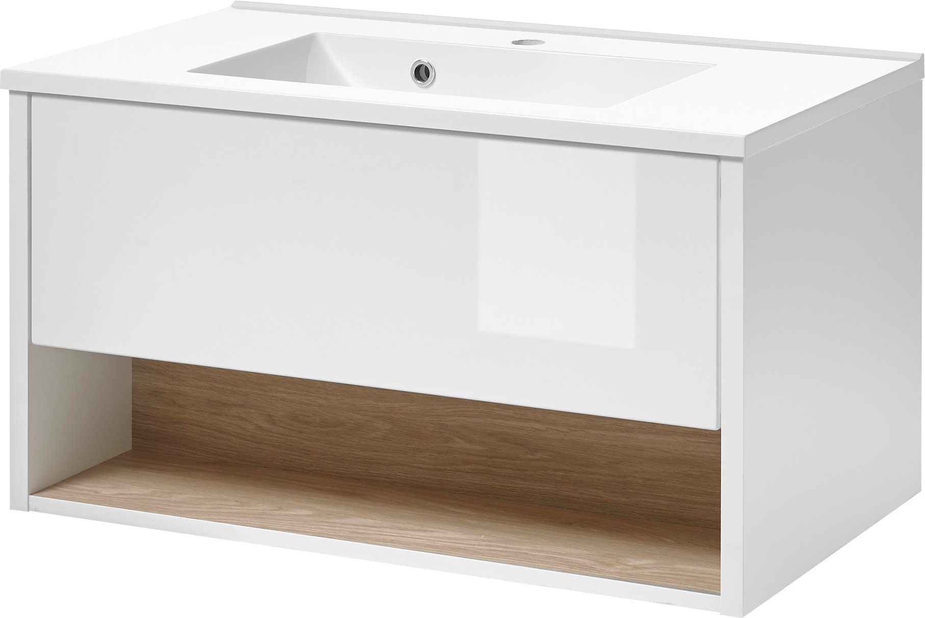 Home affaire Waschtisch Studio Line, Waschtisch inkl. Waschbecken, modernes Design, in zwei Farben verfügbar, ausreichend Stauraum