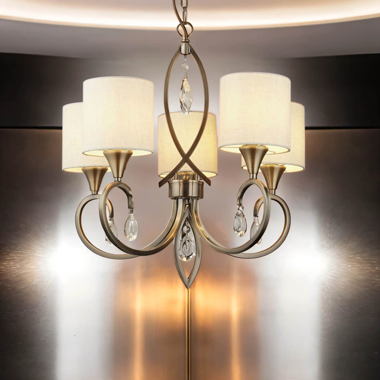 Licht-Erlebnisse Kronleuchter KENZIE, ohne Leuchtmittel, in Messing Antik N günstig online kaufen