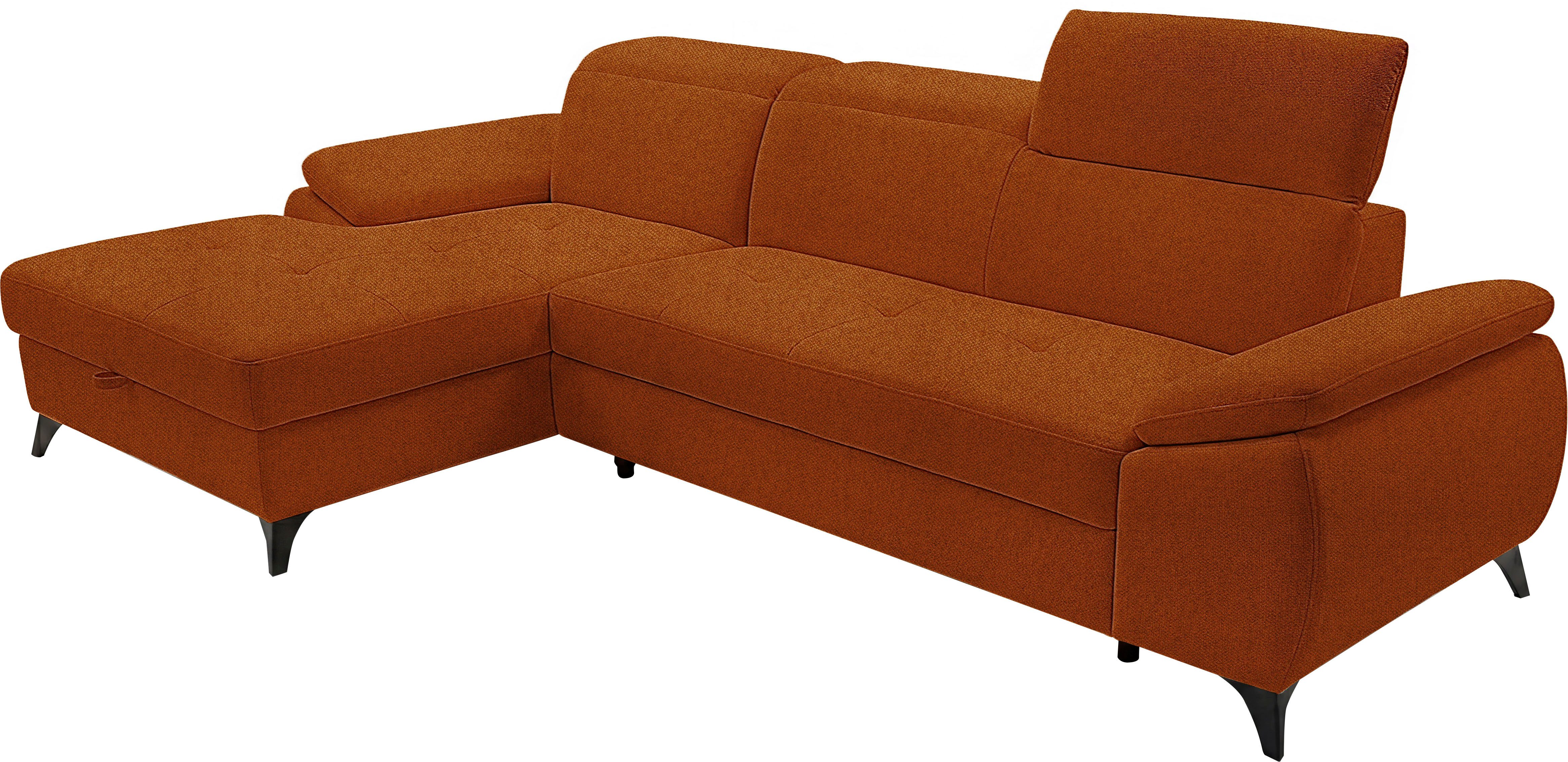 exxpo - sofa fashion Ecksofa, 2 Teile, inkl. Bettfunktion und Bettkasten,toller Sitzkomfort, Steppung im Sitz