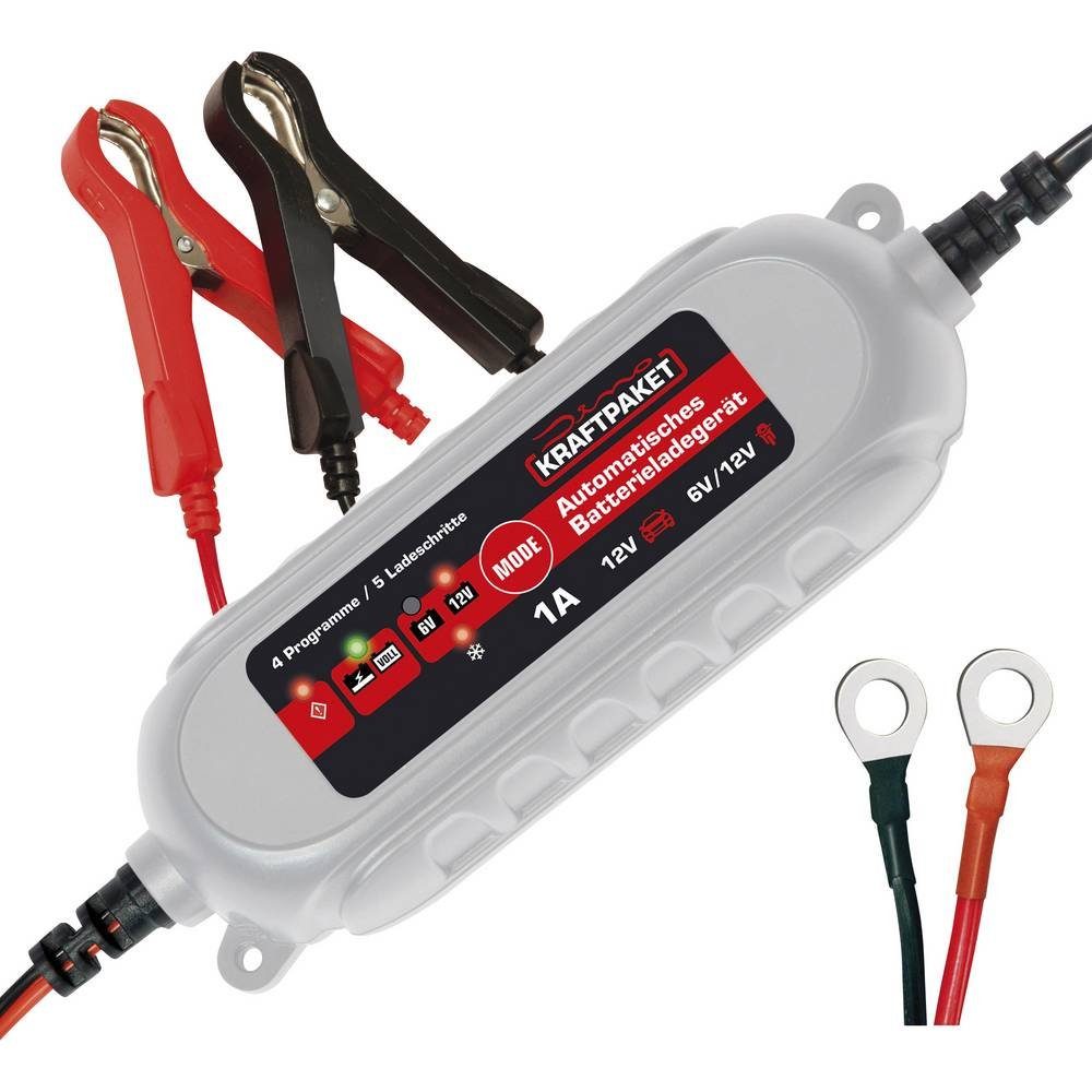 Dino KRAFTPAKET Automatikladegerät 136315 Autobatterie-Ladegerät (Akkutest, Auffrischen, Regenerieren, Ladungserhaltung)